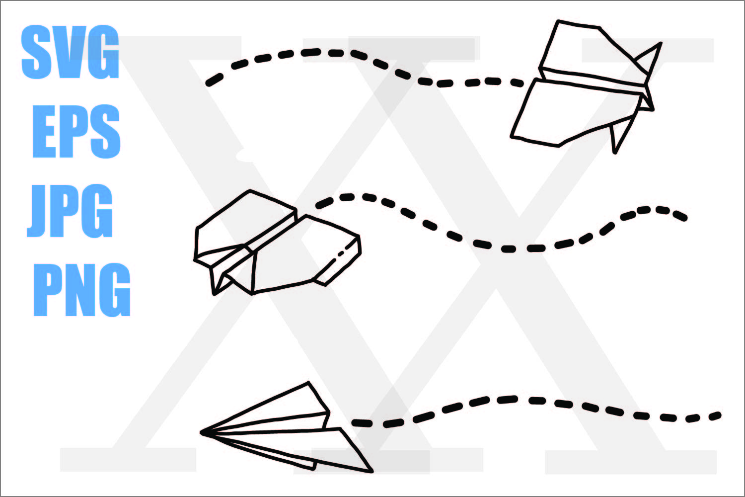 Paper Plane 3 types - SVG-EPS-JPG-PNG (302861 ...