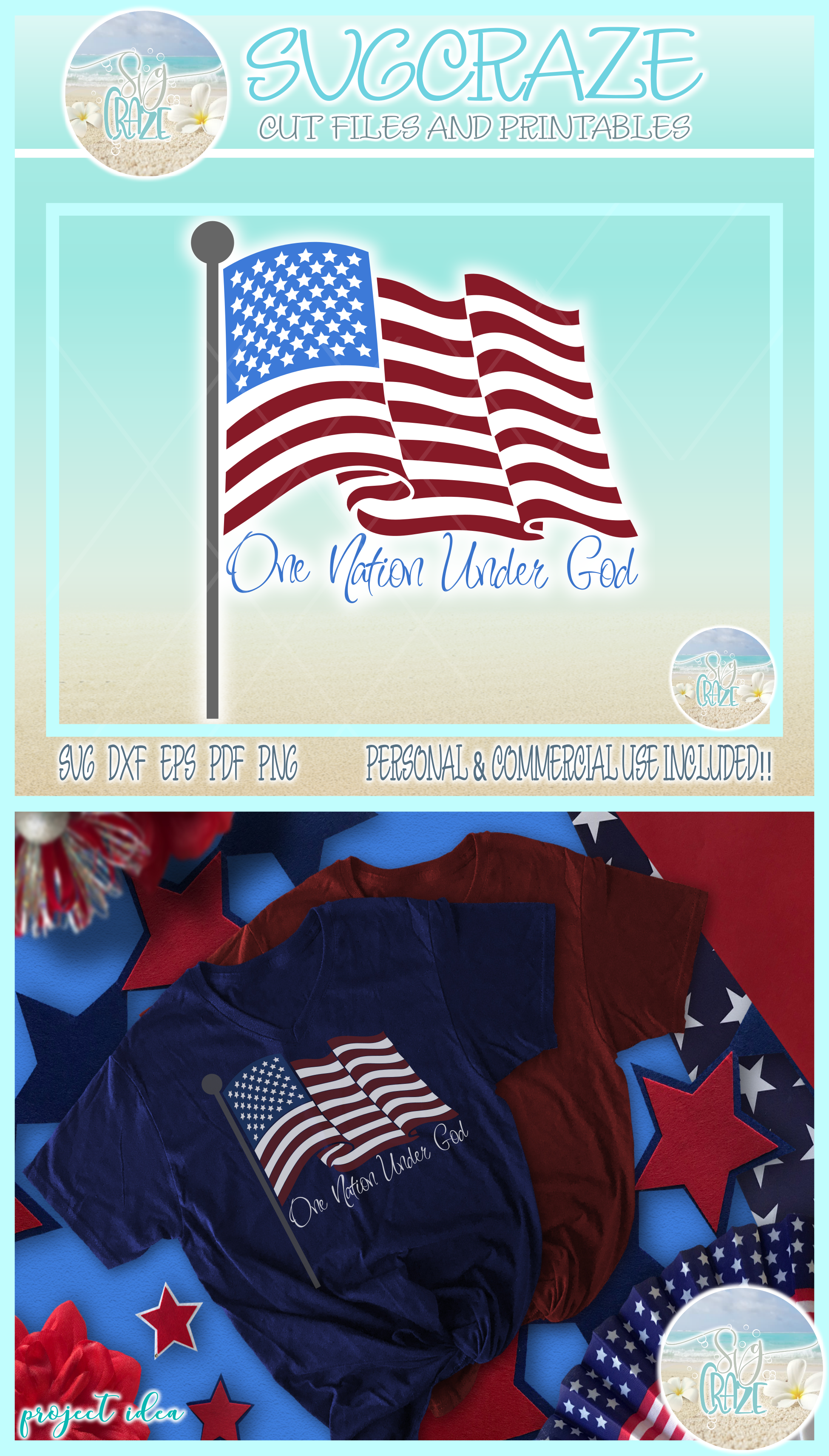 USA Flag One Nation Under God SVG (268396) | SVGs | Design Bundles