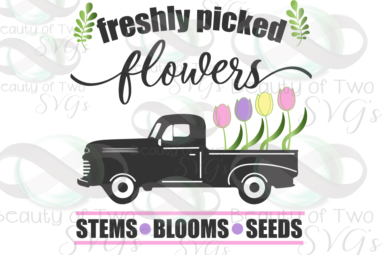 Download Spring Flowers Vintage Truck svg & png, fresh flowers svg ...