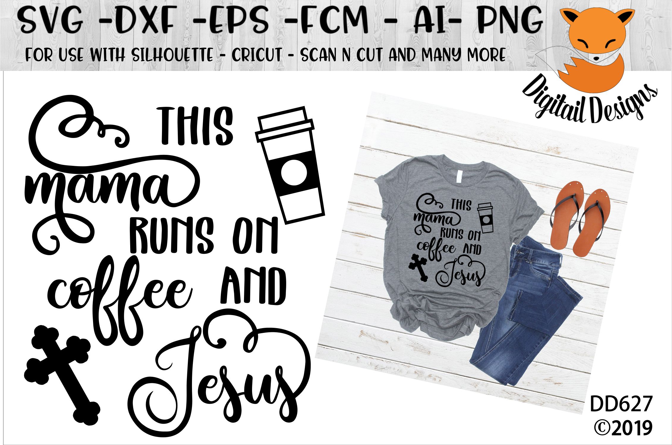 Download I Run On Coffee And Jesus SVG (95555) | Cut Files | Design Bundles