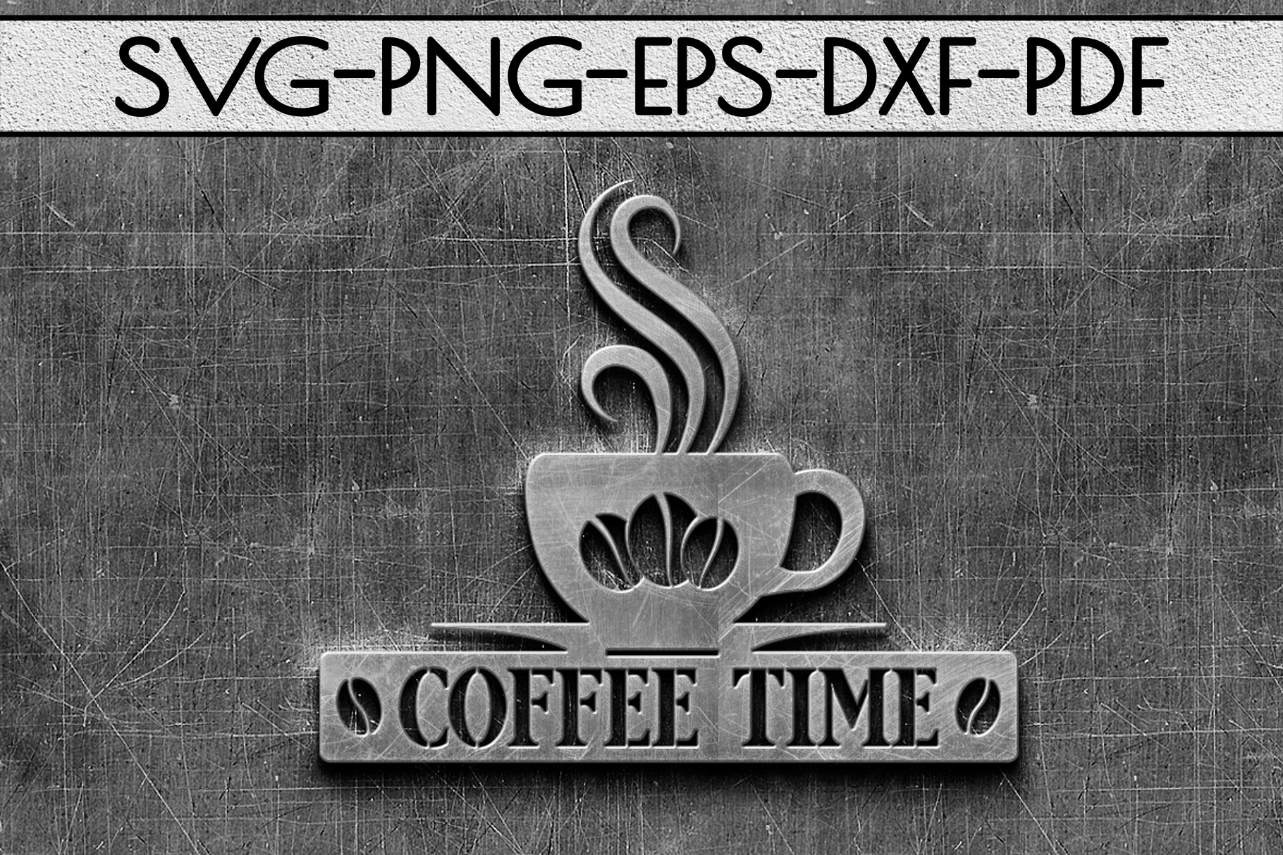 Download Coffee Time Sign Papercut Template, Cafe Decor SVG, DXF ...