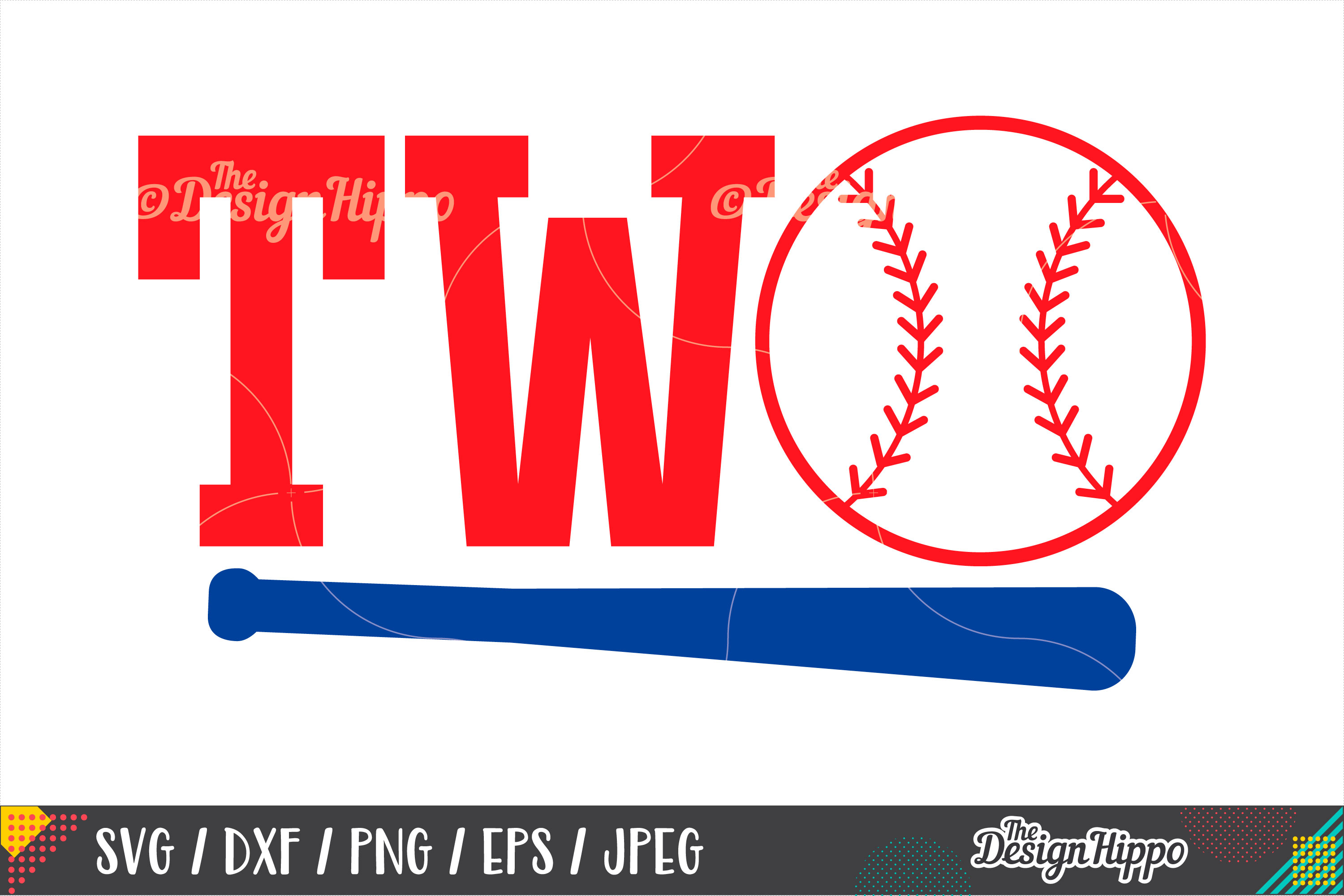 Download Two Baseball, Second Birthday SVG DXF PNG EPS Cutting Files