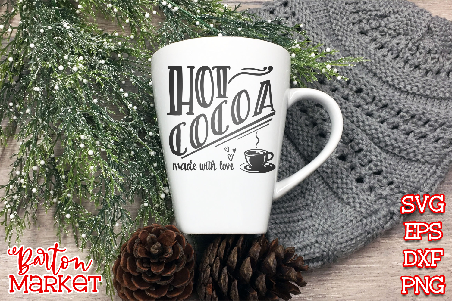 Download Hot Cocoa Made With Love SVG DXF EPS PNG 1 (174978) | Cut Files | Design Bundles