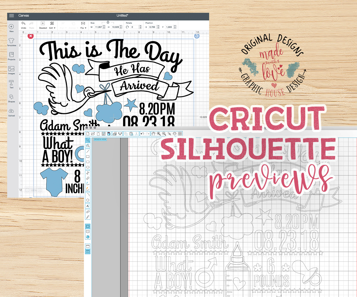 Baby Boy Birth Announcement - Chart in SVG, DXF, EPS, AI ...