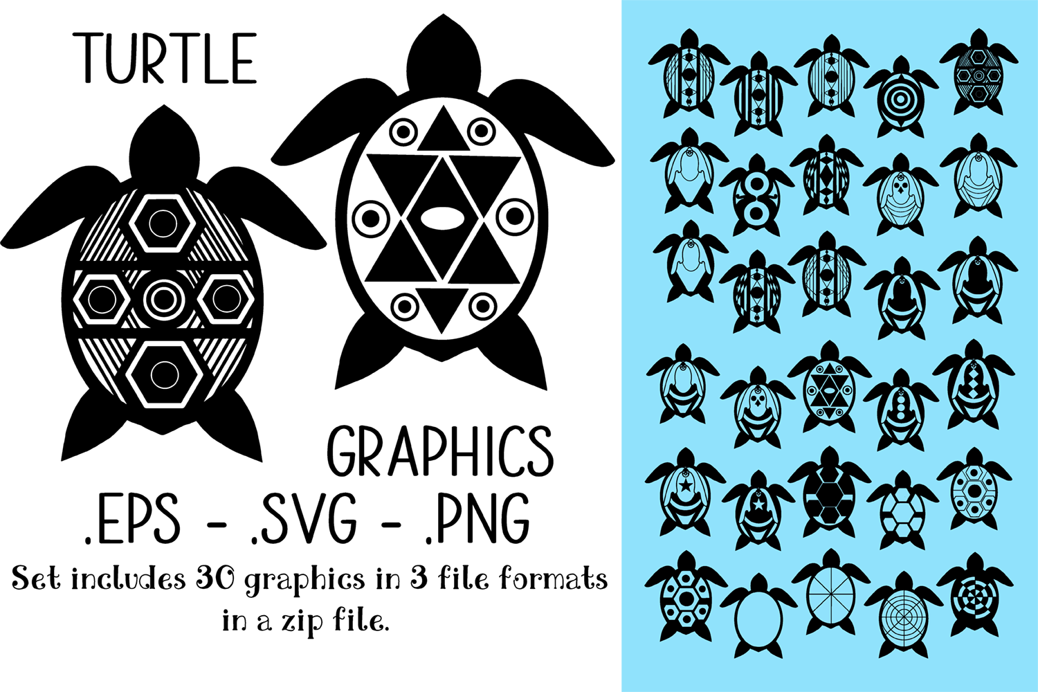 Download Turtle Graphics Pack - 30 Graphics in eps/svg/png format