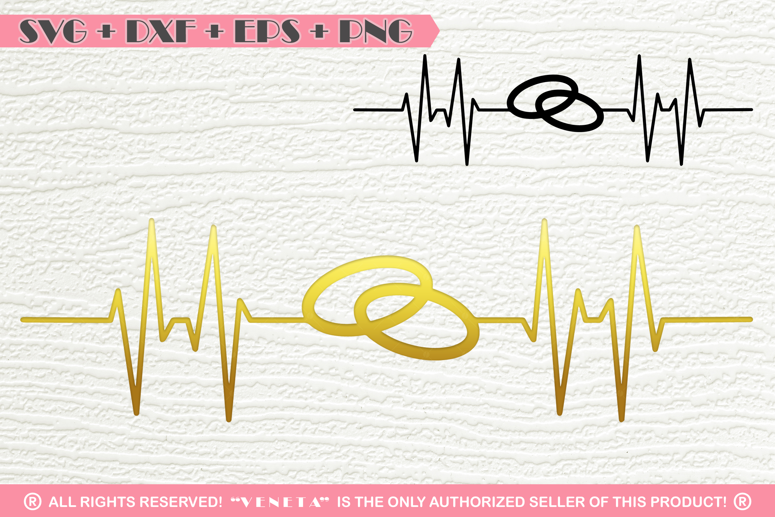 Wedding rings | Hearbeat | EKG |SVG DXF PNG EPS Cutting ...