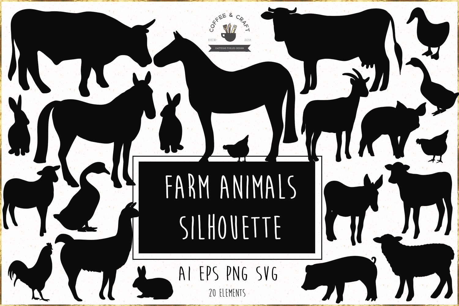 Farm Animals Silhouette