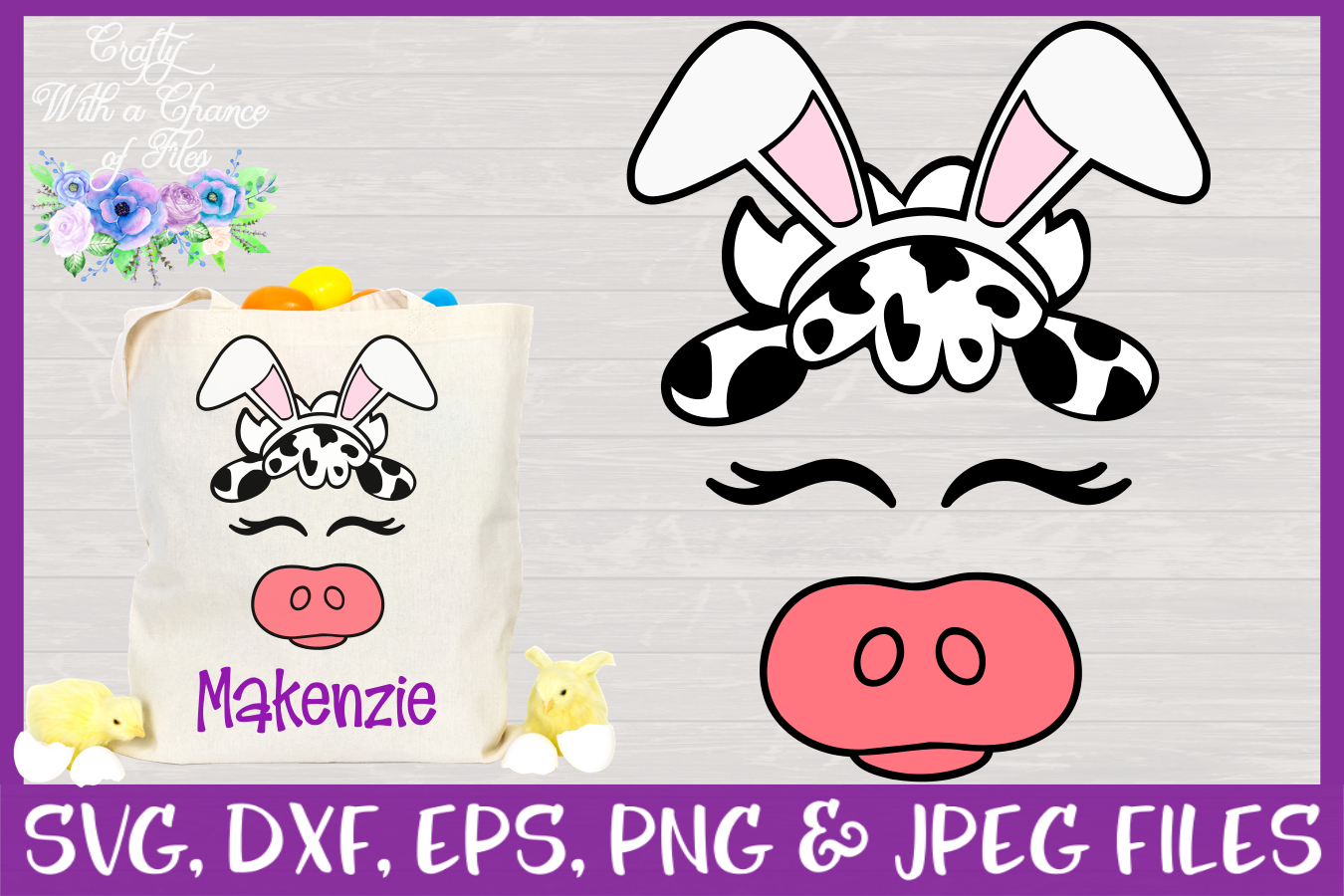 Download Cute Cow Face with Bunny Ears SVG - An Easter Design CWAC ...