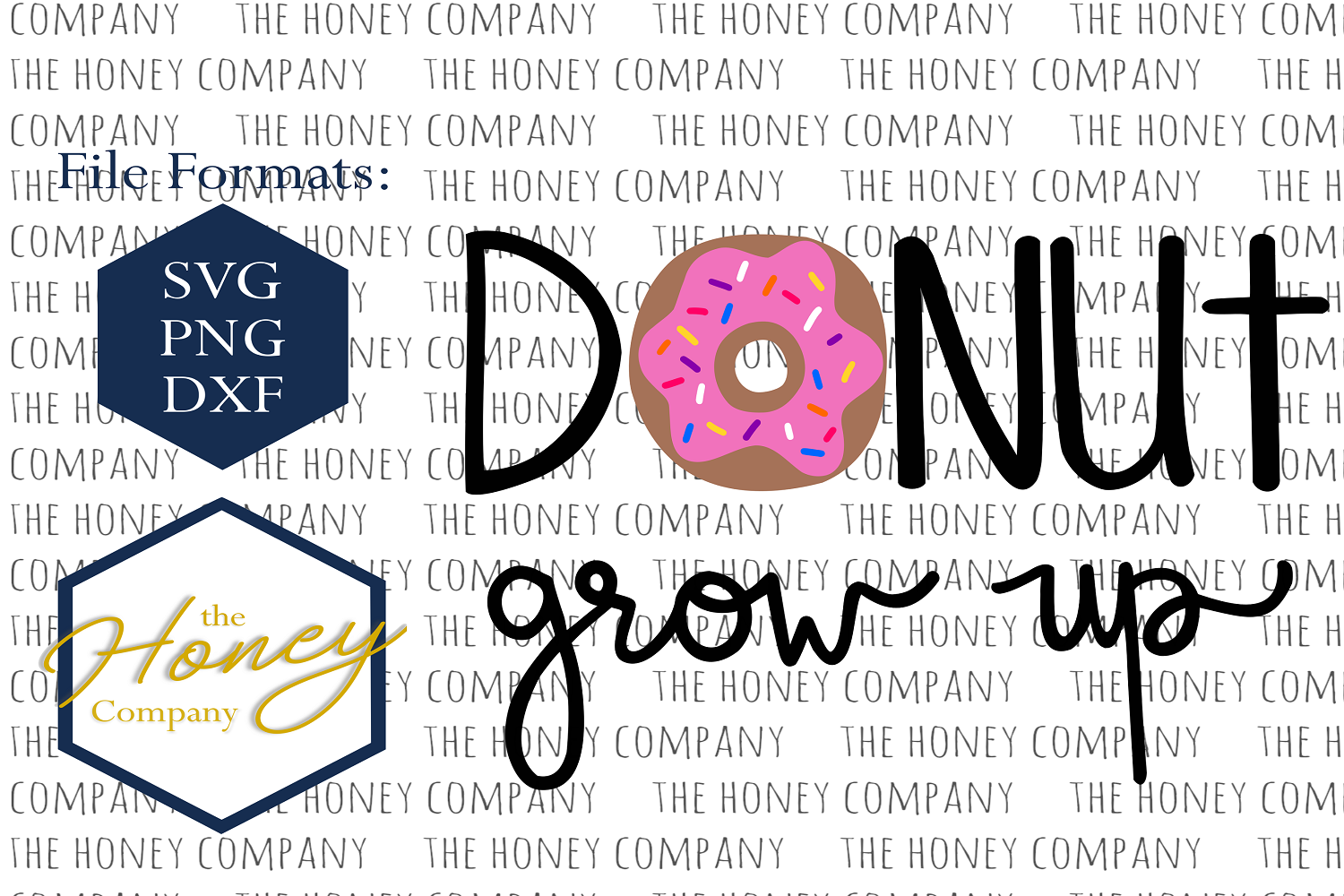 Download Donut Grow Up SVG PNG DXF Funny Hand Lettered Instant ...