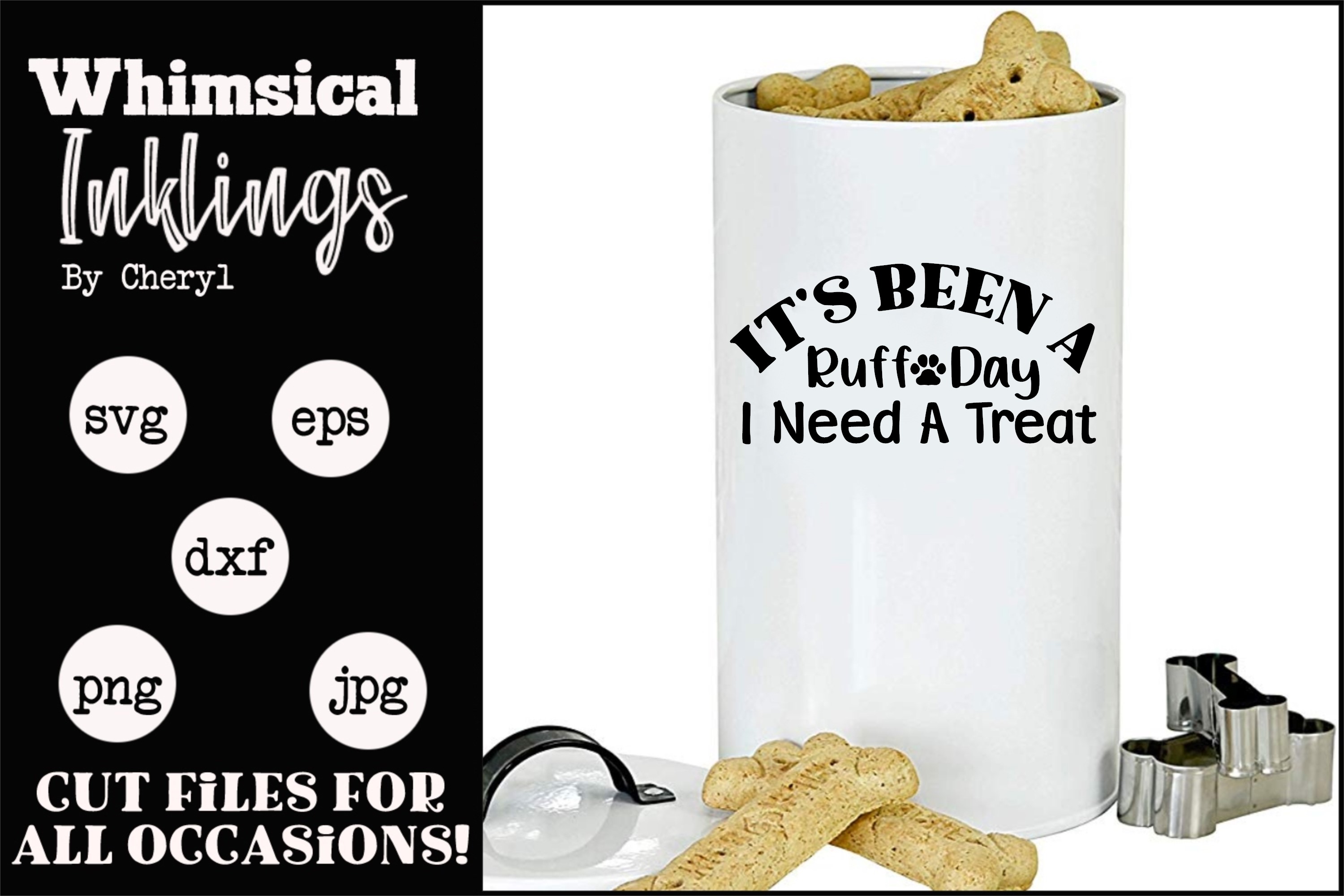 Ruff Day-Dog Treat Jar SVG