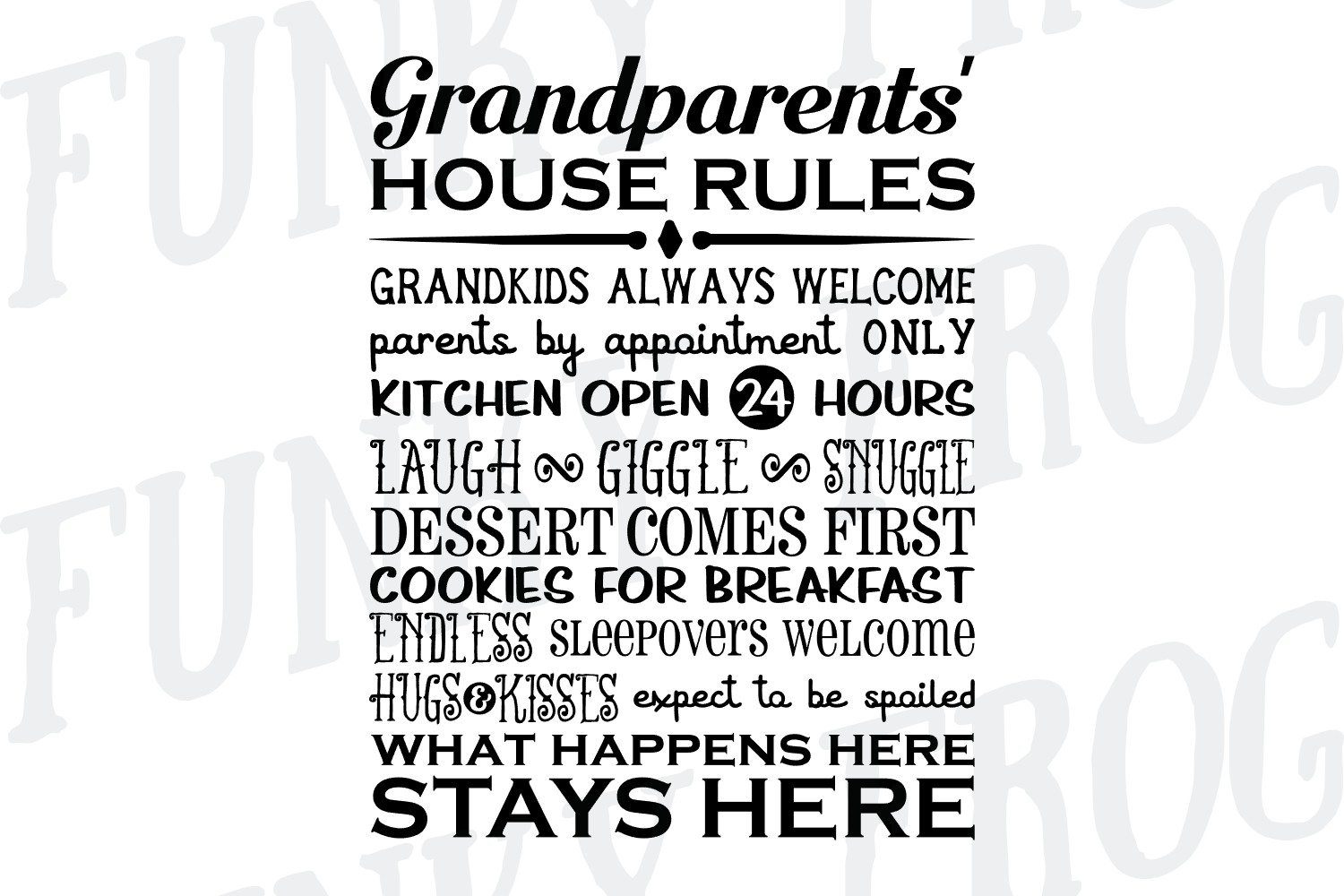 Download Grandparents' House Rules Subway Art SVG Cut File