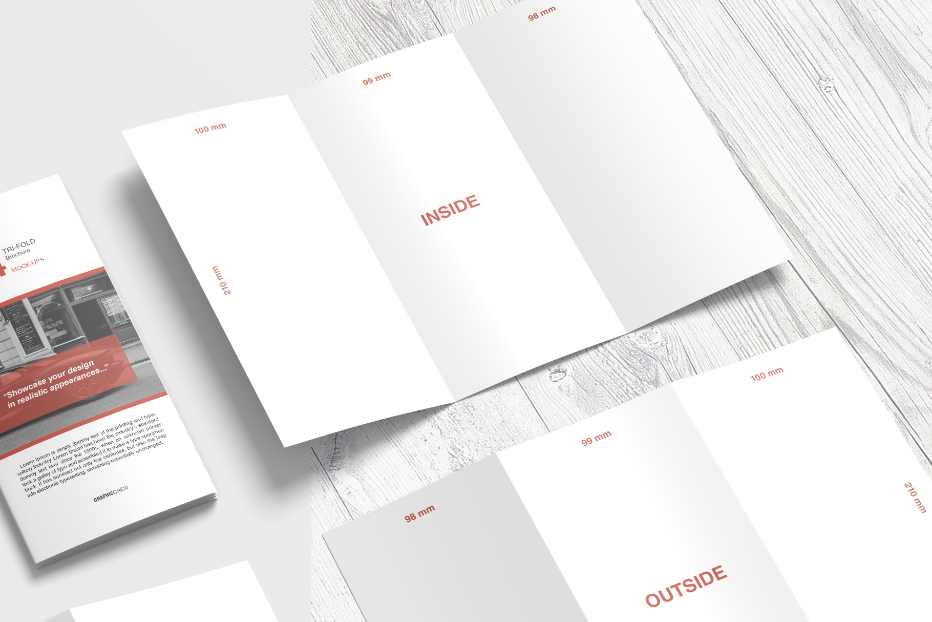 A4 Tri Fold Brochure Mockup