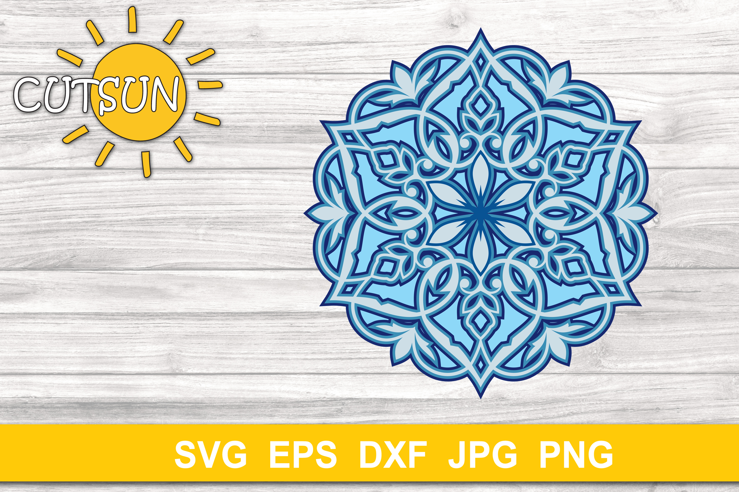 Download Mandala SVG | Layered Mandala with hearts cut file 5 layers