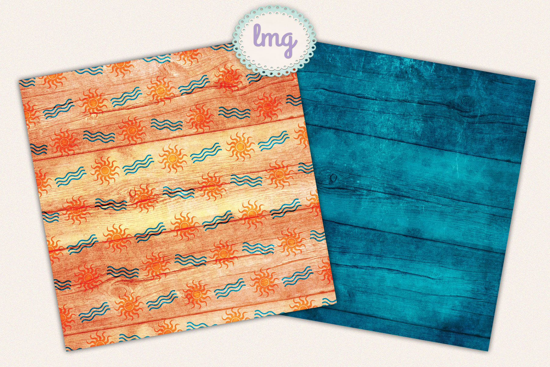 Beach Fun-Seashells Anchors Starfish Digital Scrapbook Paper (25654 ...