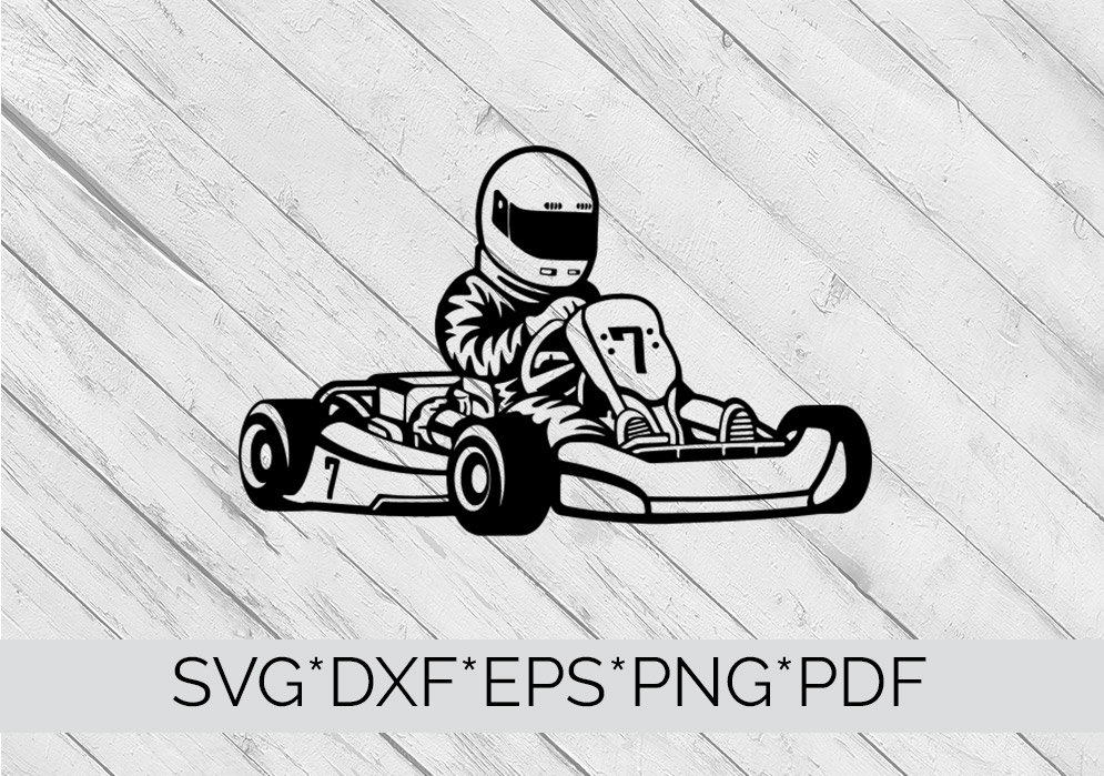 Download Go Karting SVG Cutting File (58364) | SVGs | Design Bundles