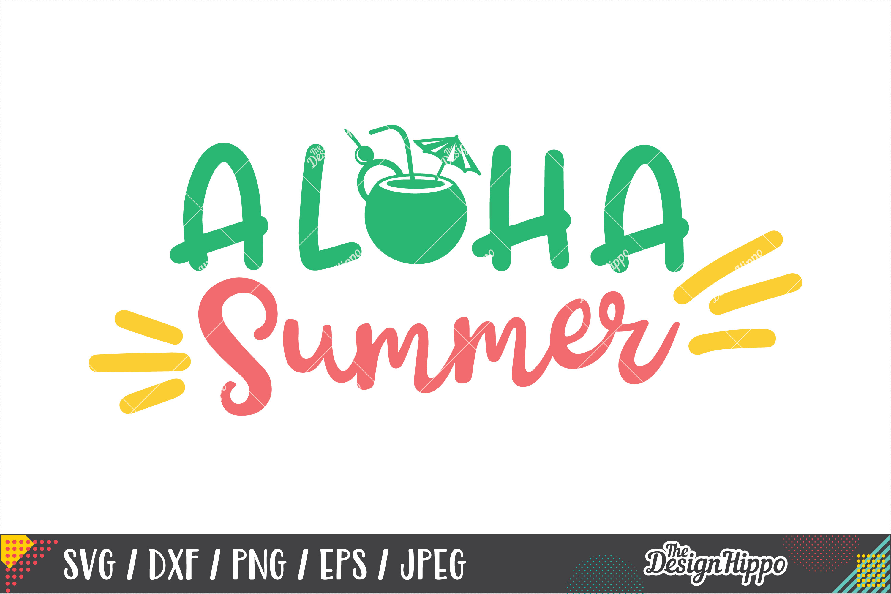 Download Aloha Summer Bundle of 4 Cute SVG DXF PNG EPS Cutting Files