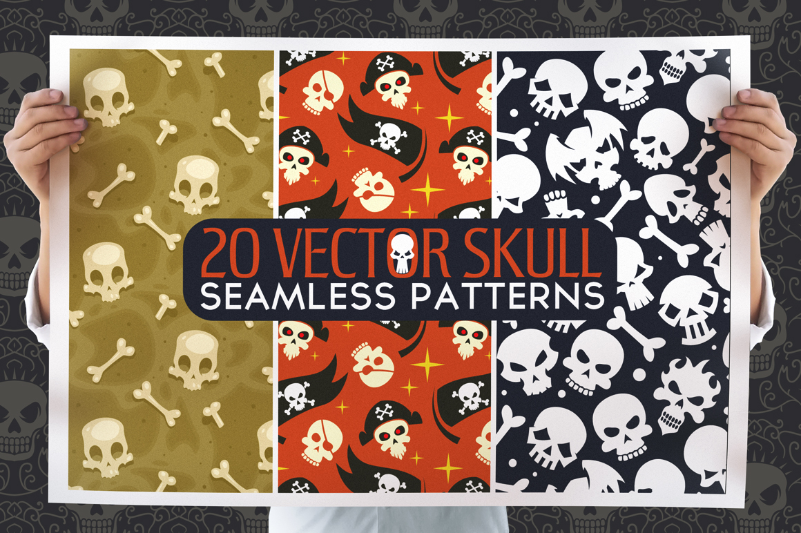 Download 20 Skull Seamless Vector Patterns (4514) | Patterns ...