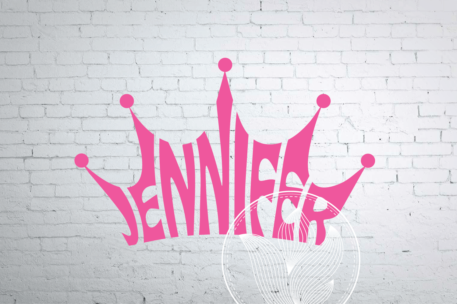 Download Digital Jennifer Word Art in crown shape, Jennifer crown jpg, png, eps, svg, dxf, Jennifer girl ...