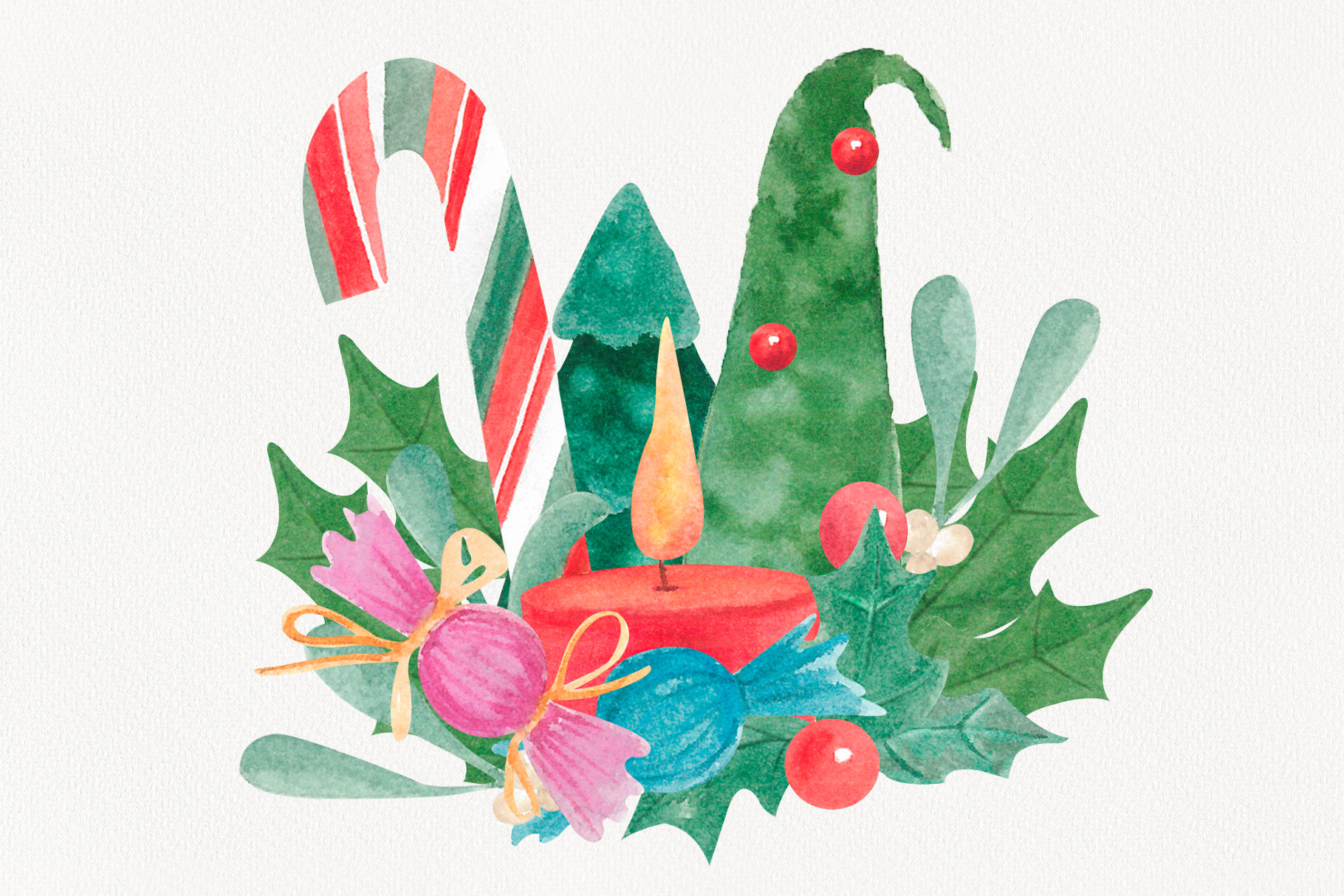 Christmas watercolor clipart