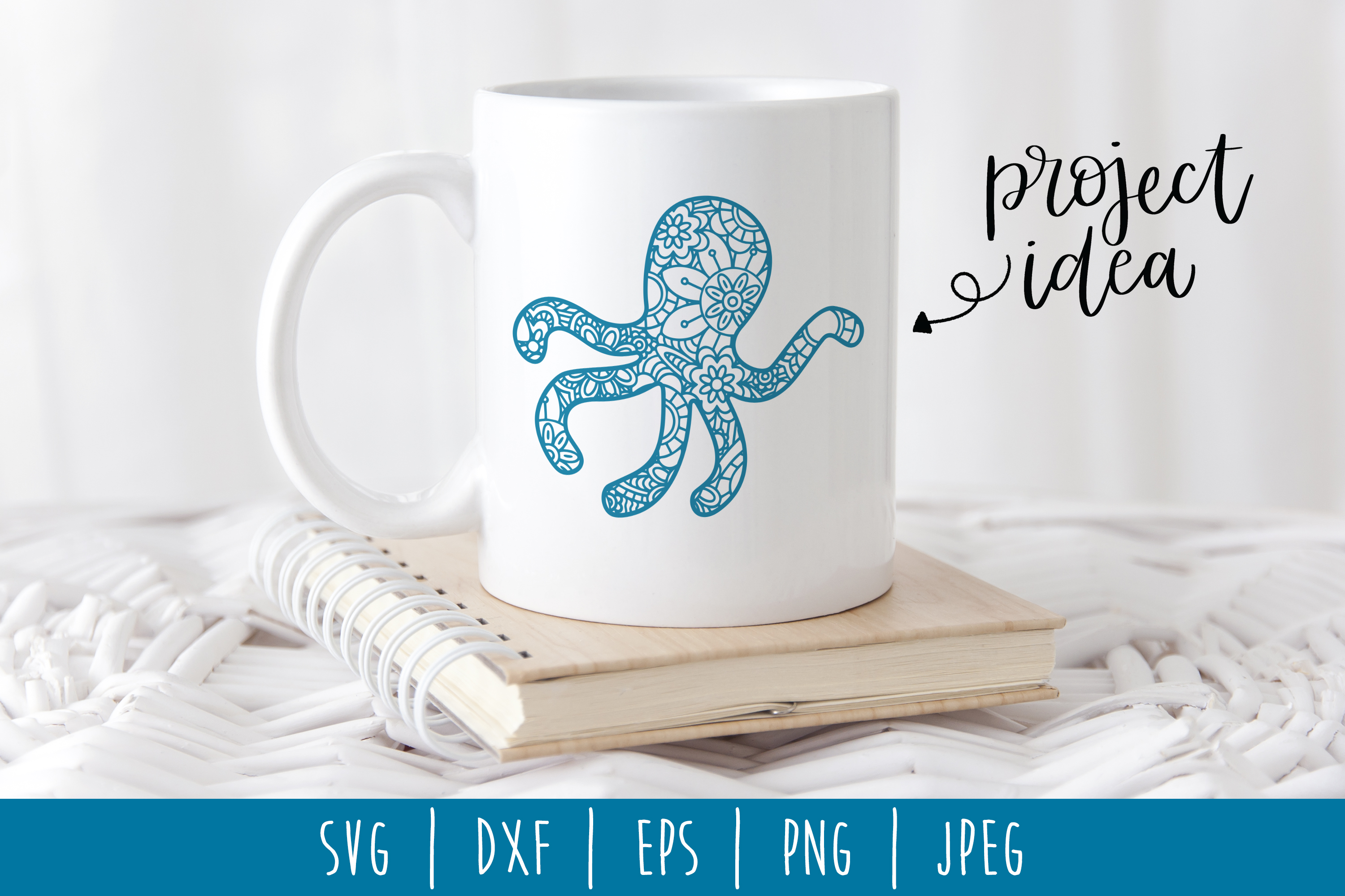 Download Octopus Mandala Zentangle SVG, DXF, EPS, PNG, JPEG (280403 ...