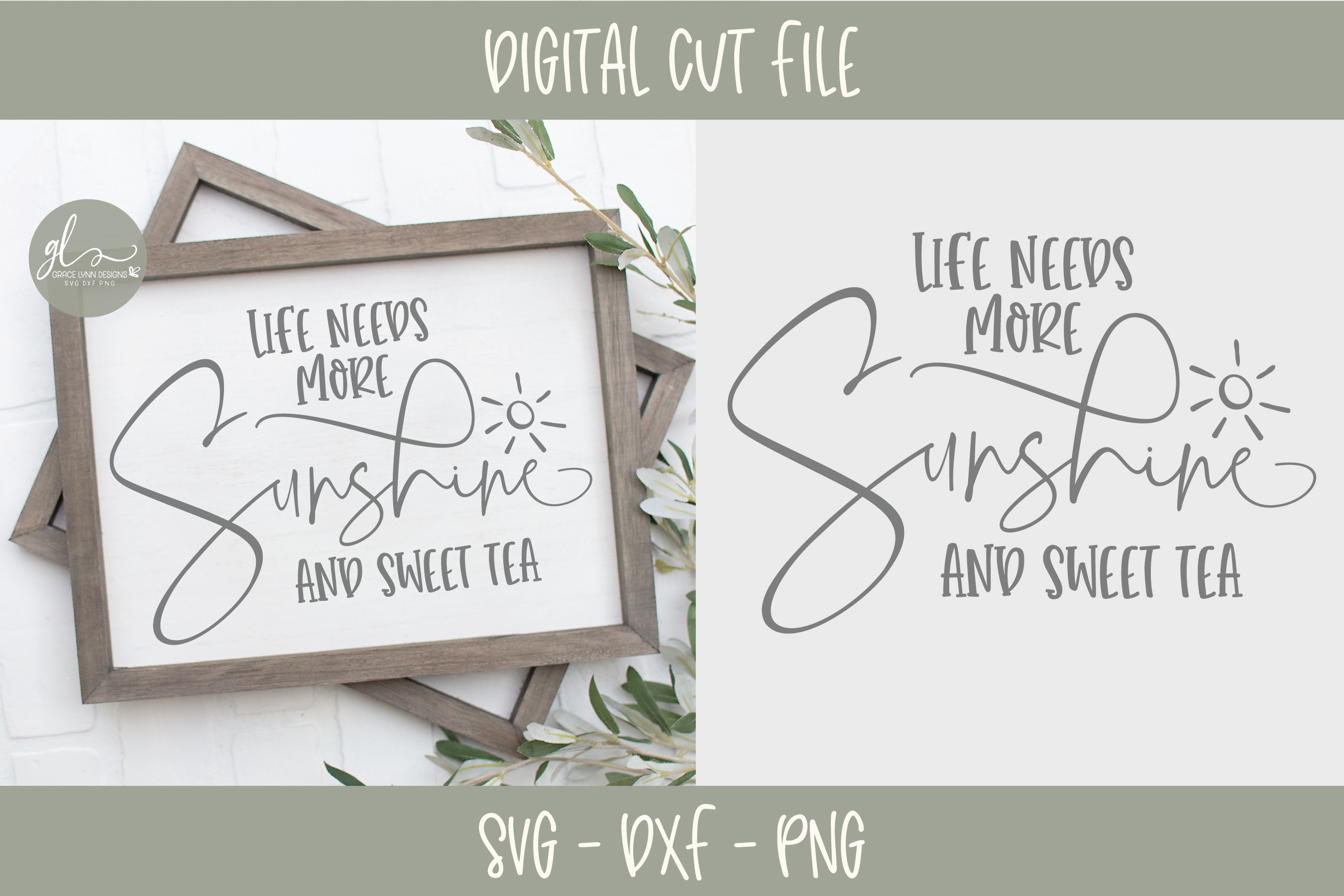 Download Life Needs More Sunshine & Sweet Tea - SVG (254445) | SVGs ...