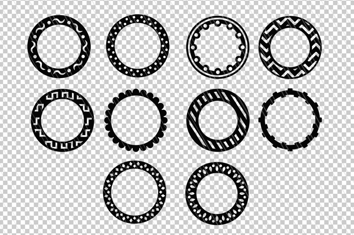 Circle Monogram Frames Svg 76604 SVGs Design Bundles