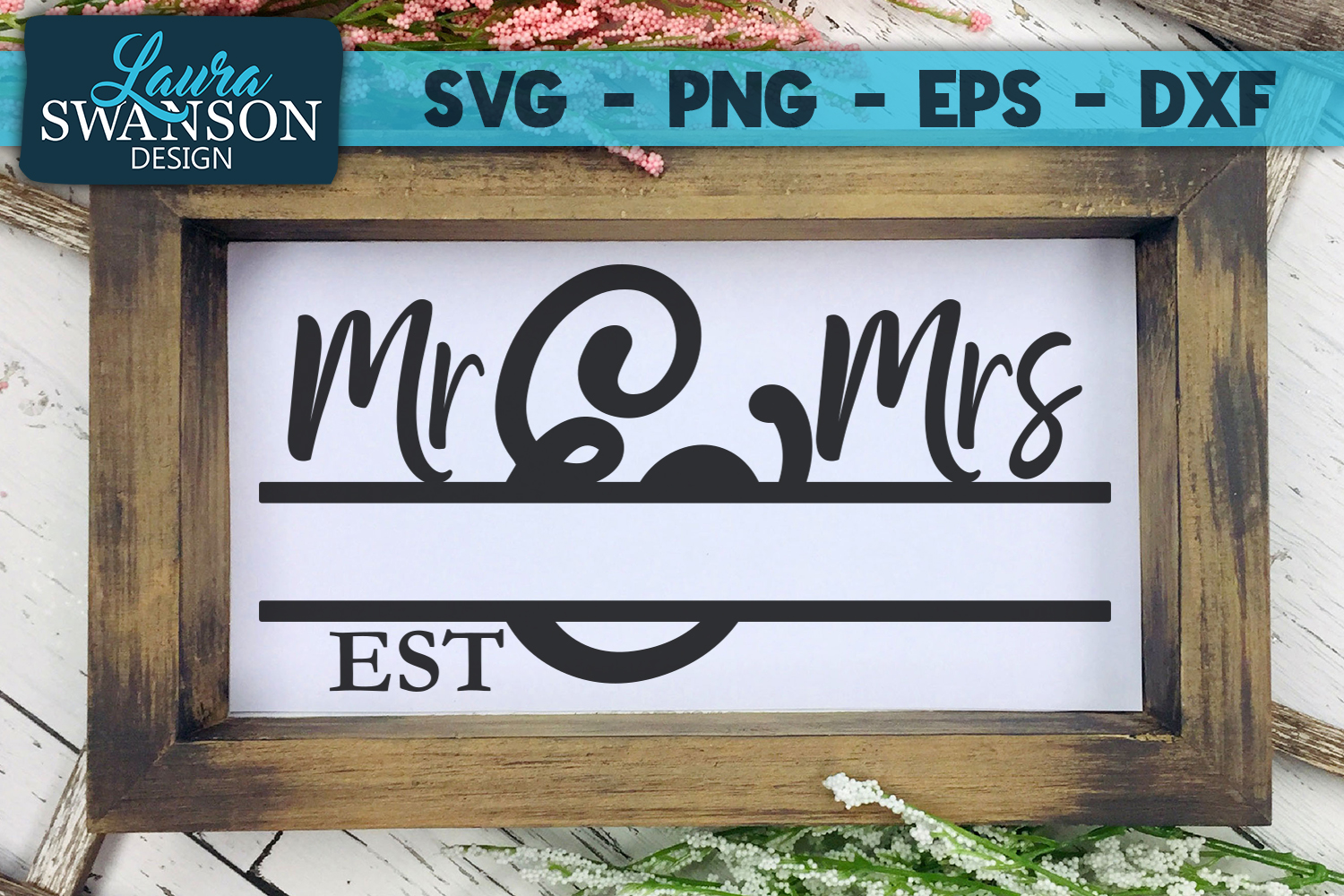 Download Mr and Mrs Split Monogram SVG, PNG, EPS, DXF (180032) | Cut Files | Design Bundles