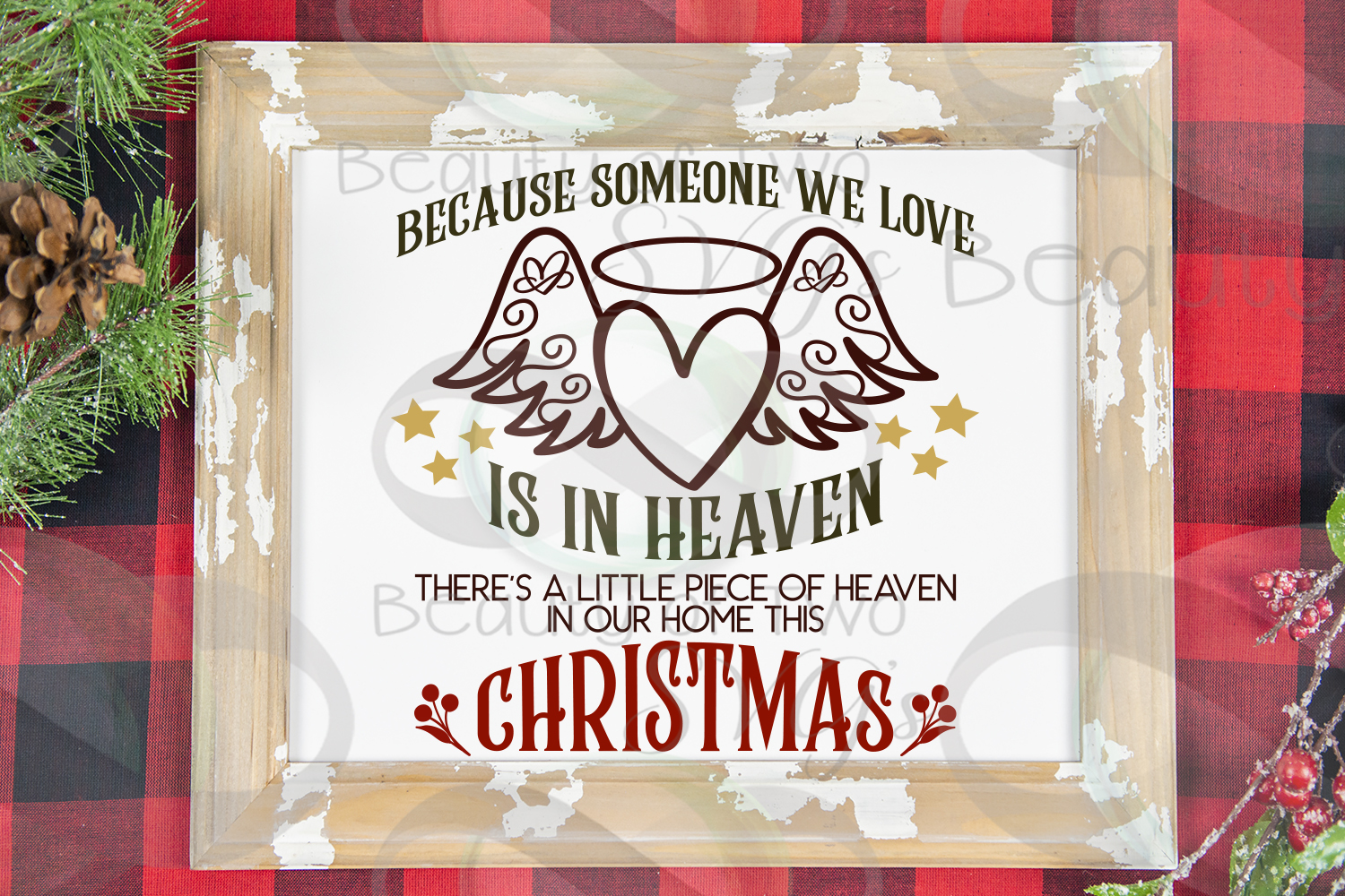 Download Christmas Angel Memoriam svg, Heaven in our home svg, angel