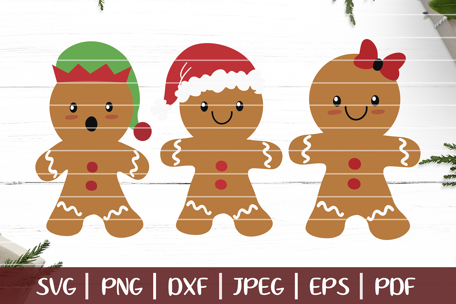 Gingerbread SVG, Christmas Gingerbread Man Cut Files