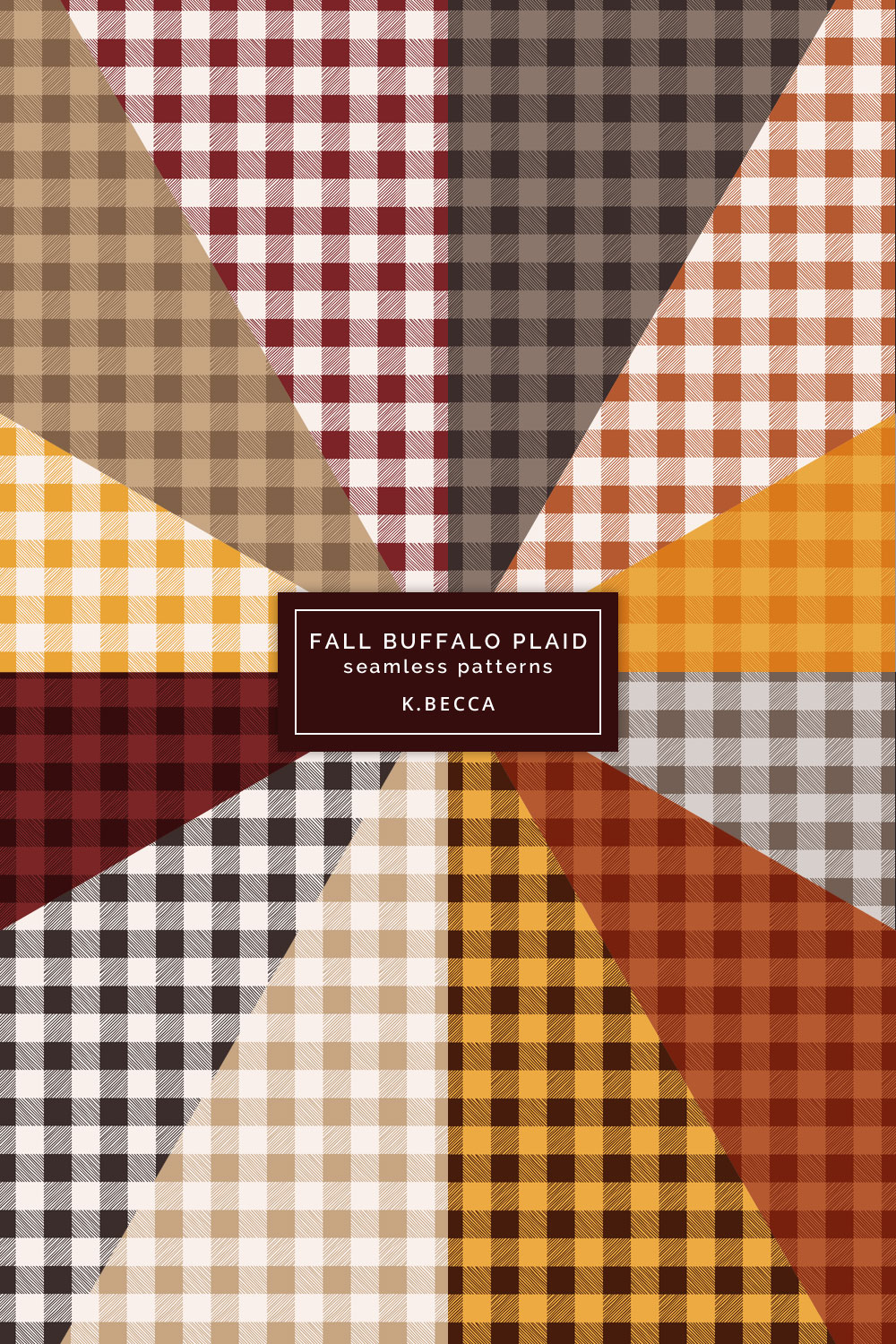 Fall Buffalo Plaid Background Patterns Seamless