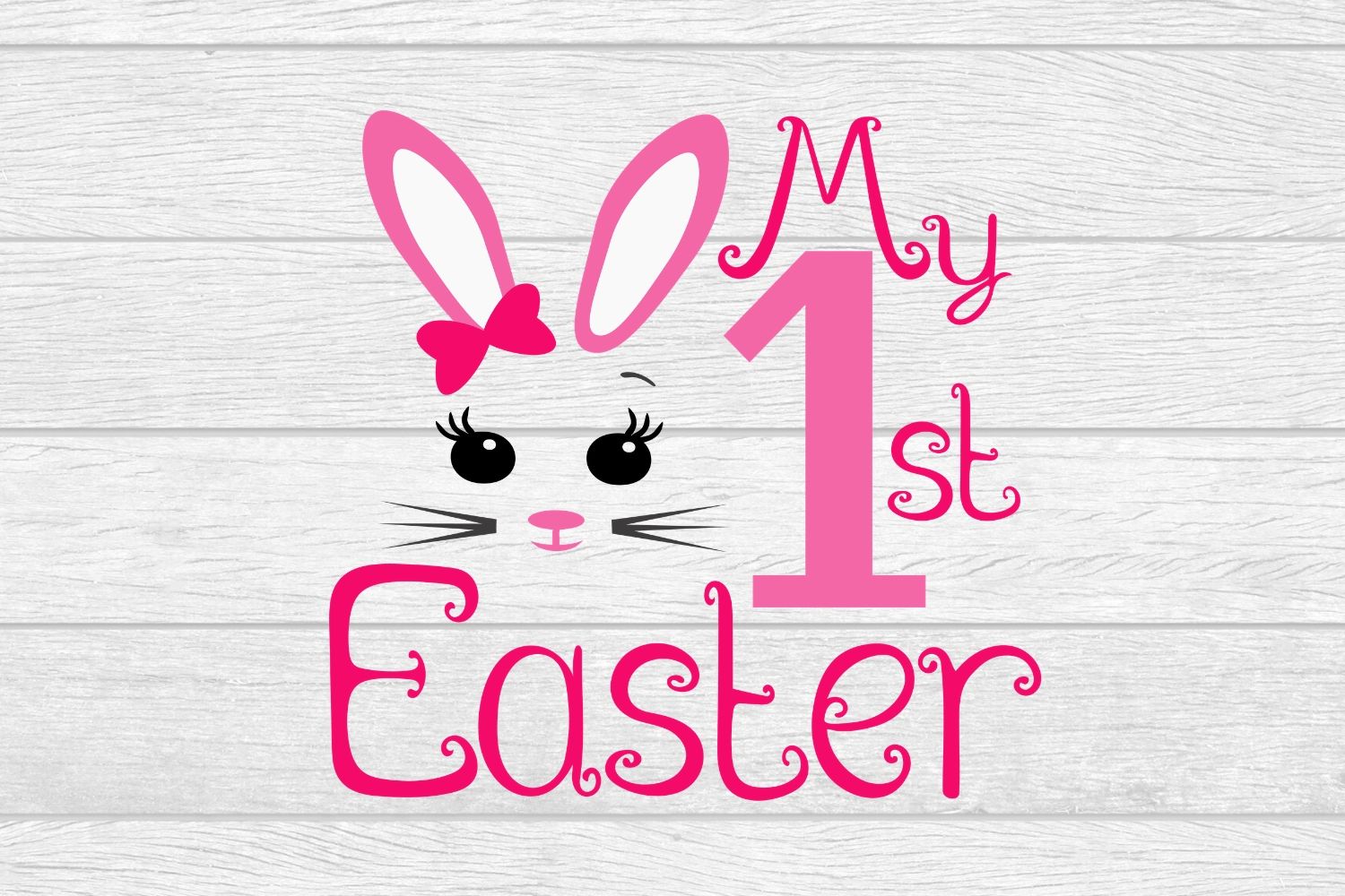 Download My First Easter SVG, Bunny girl toddler, Bow Silhouette