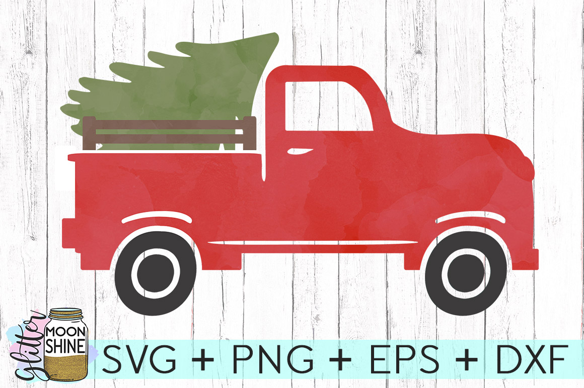 Christmas Tree Red Truck SVG DXF PNG EPS Cutting Files ...