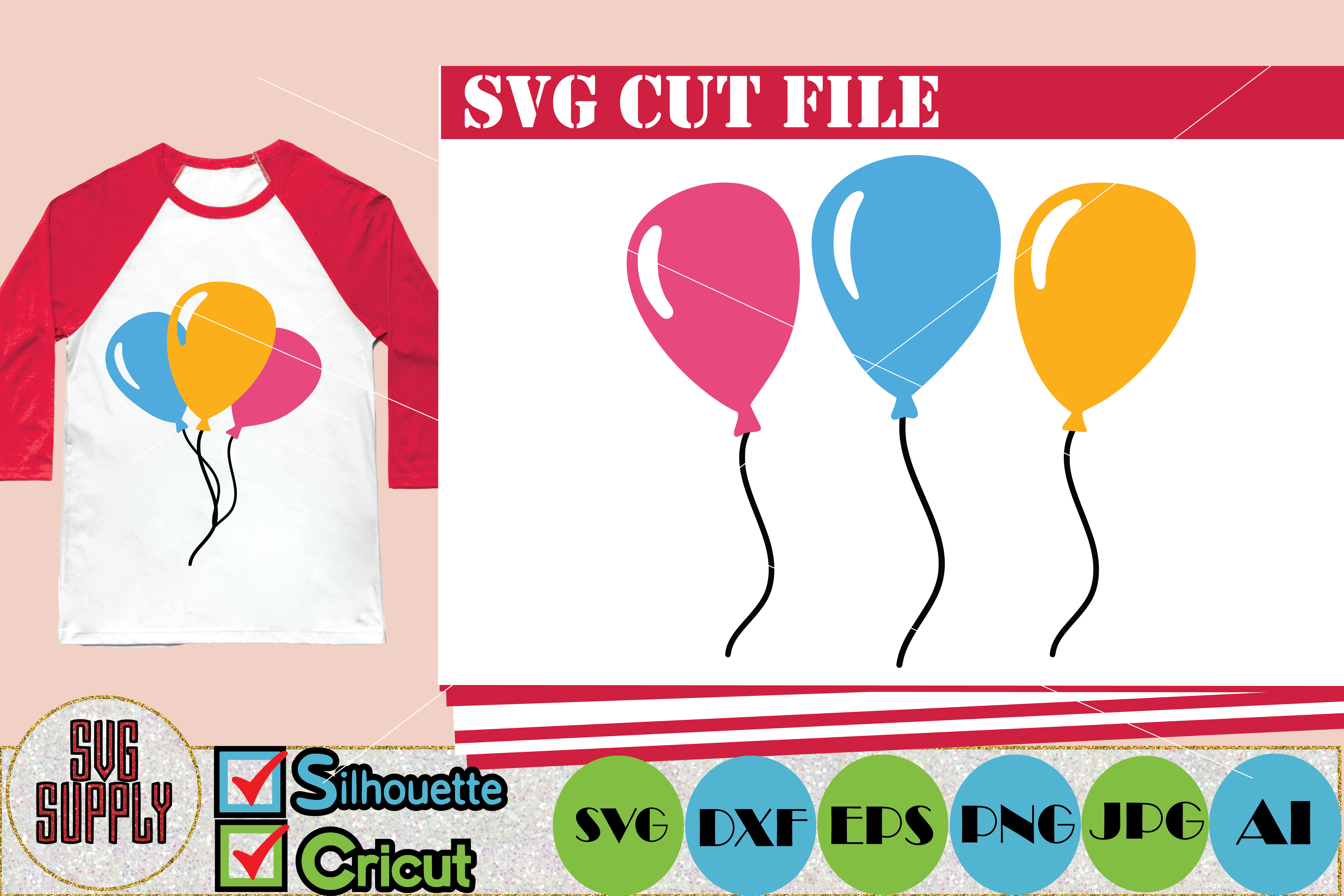 Download Balloon SVG Balloon SVG Cut File (74016) | Cut Files ...