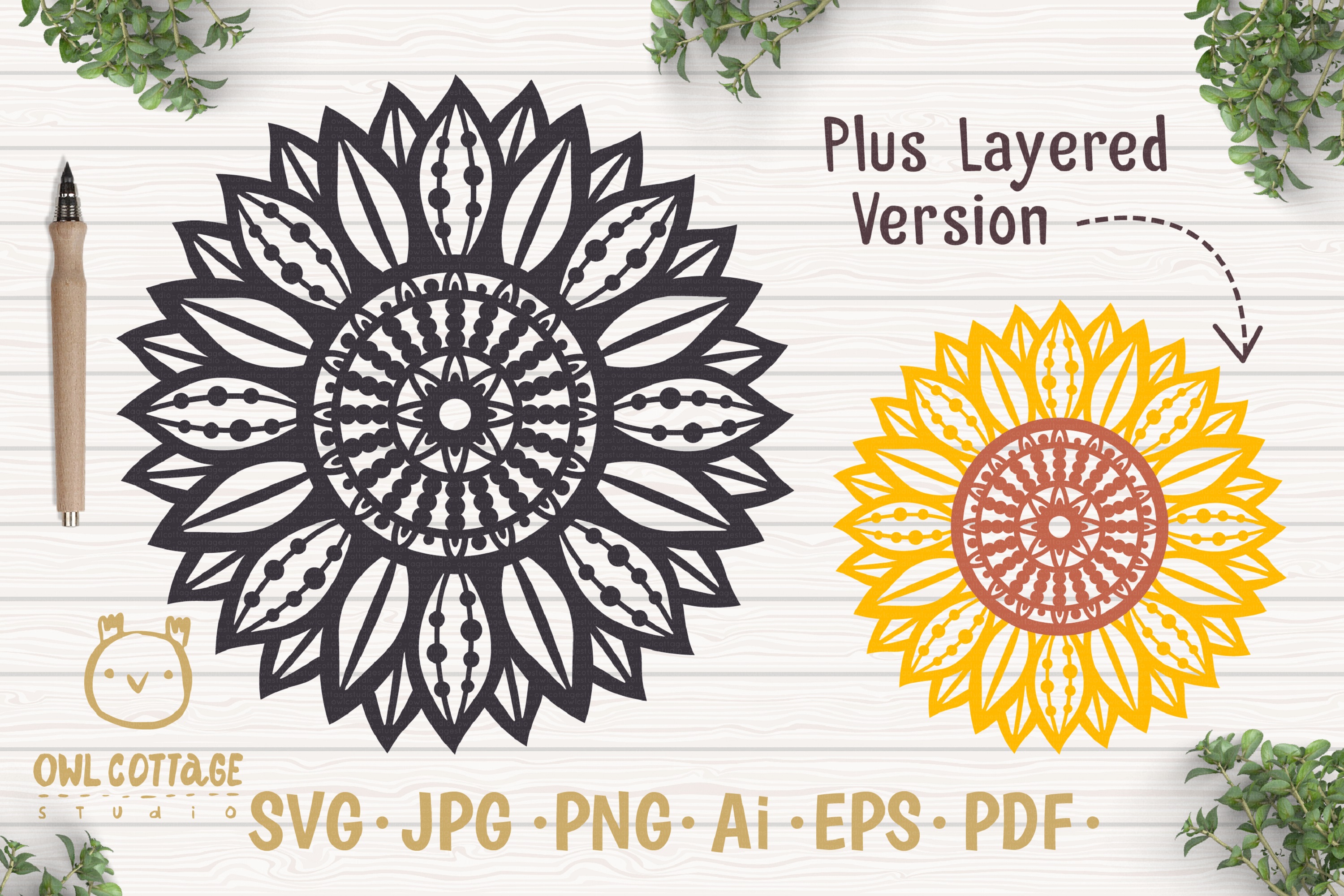 Free Free 142 Sunflower Monogram Svg Simple Sunflower Svg SVG PNG EPS DXF File