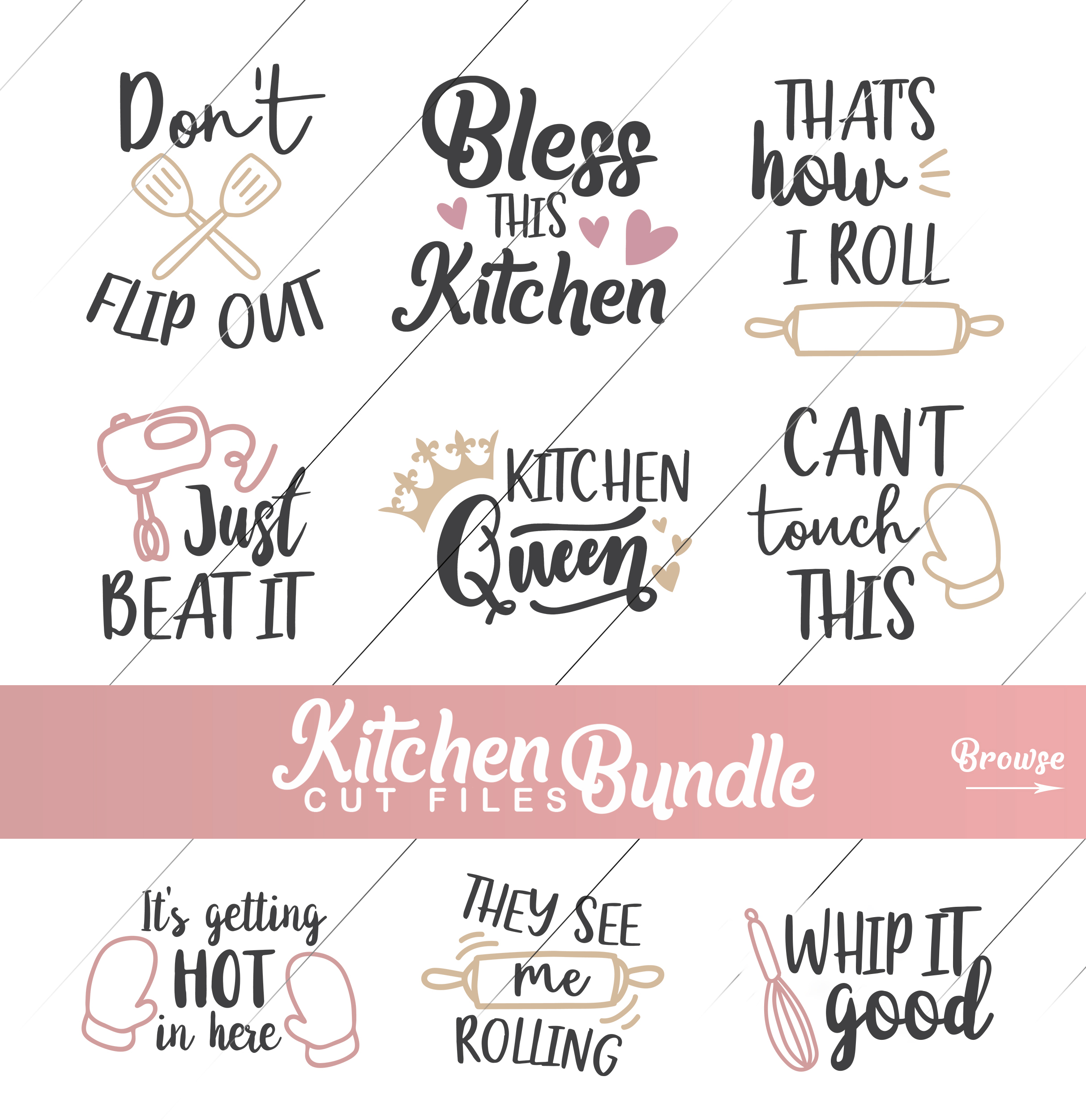 Download Kitchen Svg Bundle - Kitchen Quotes Svg - Chef Svg - Sayings (93855) | Cut Files | Design Bundles