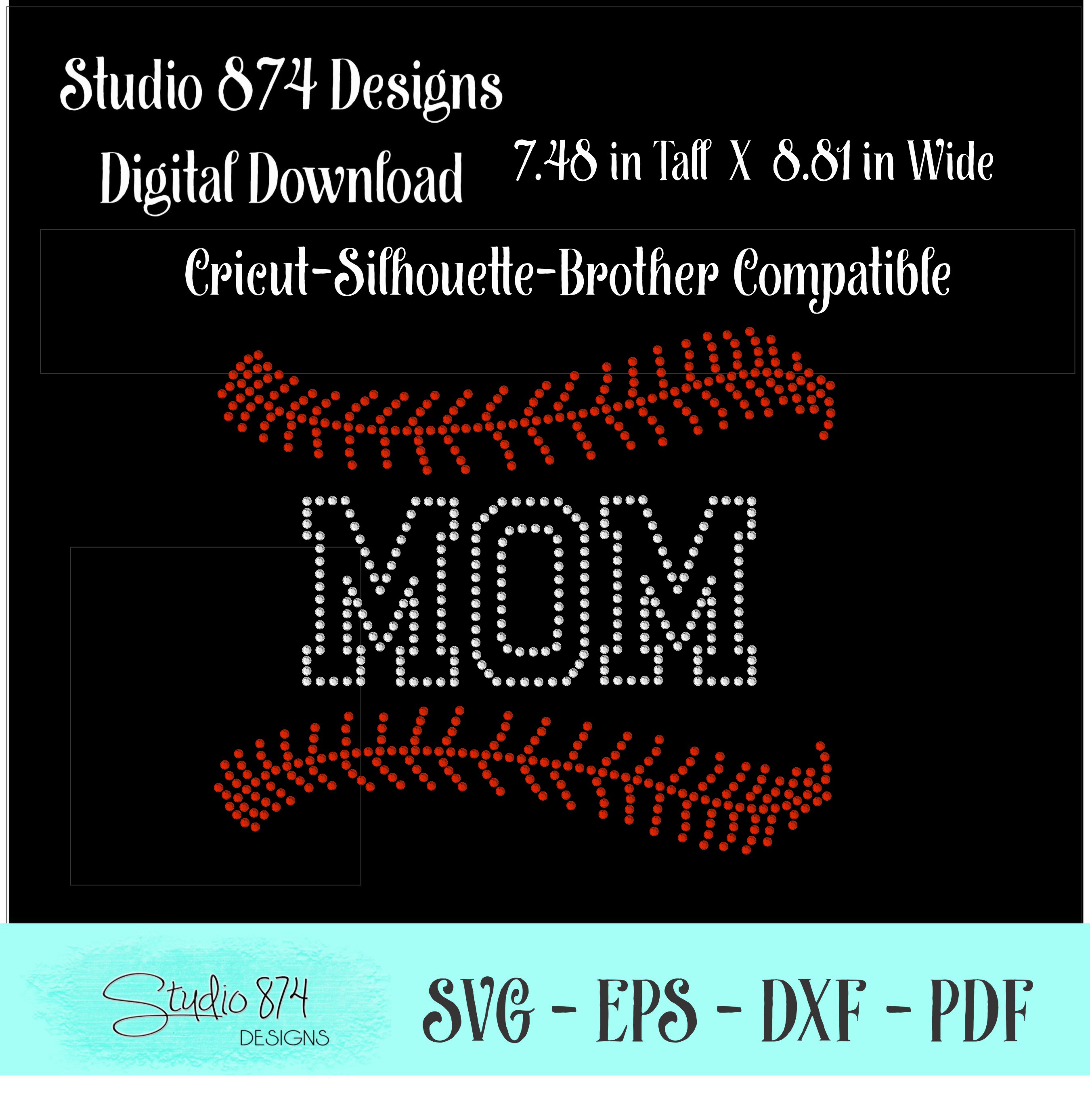 Download Baseball Mom Rhinestone SVG Template R6 (374360) | Cut ...