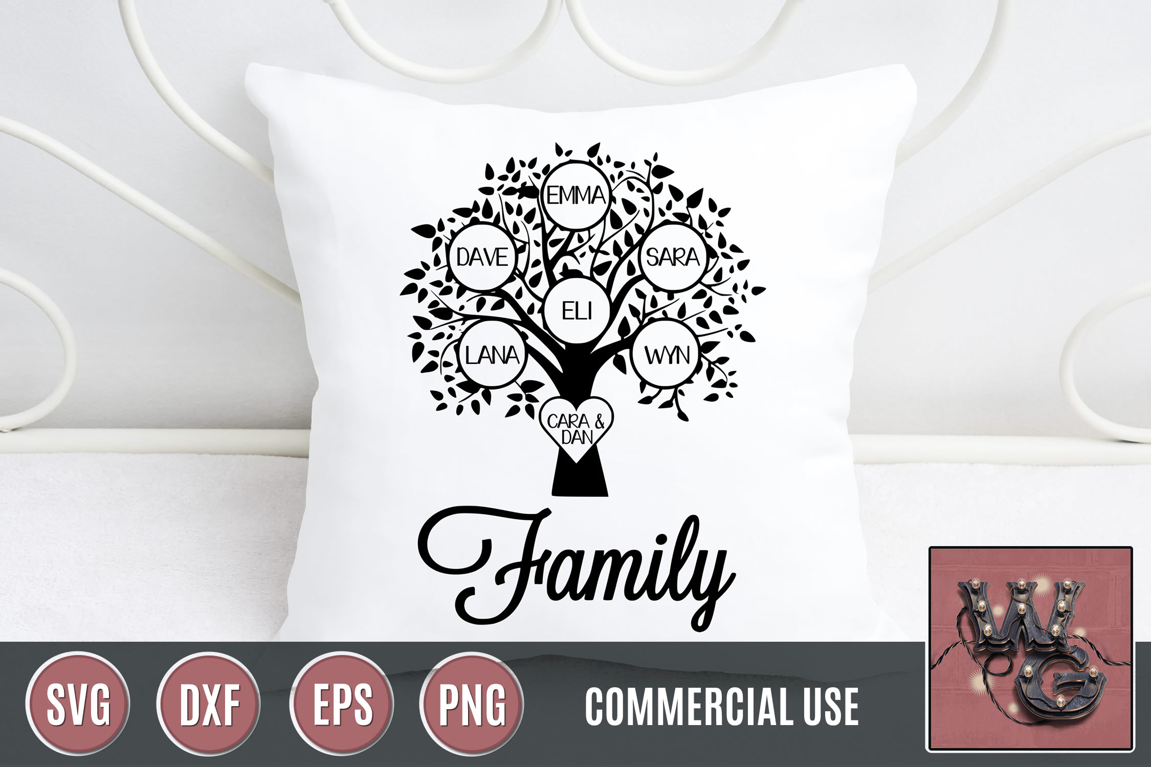 Download Family Tree Template Bundle SVG DXF PNG EPS Commercial ...