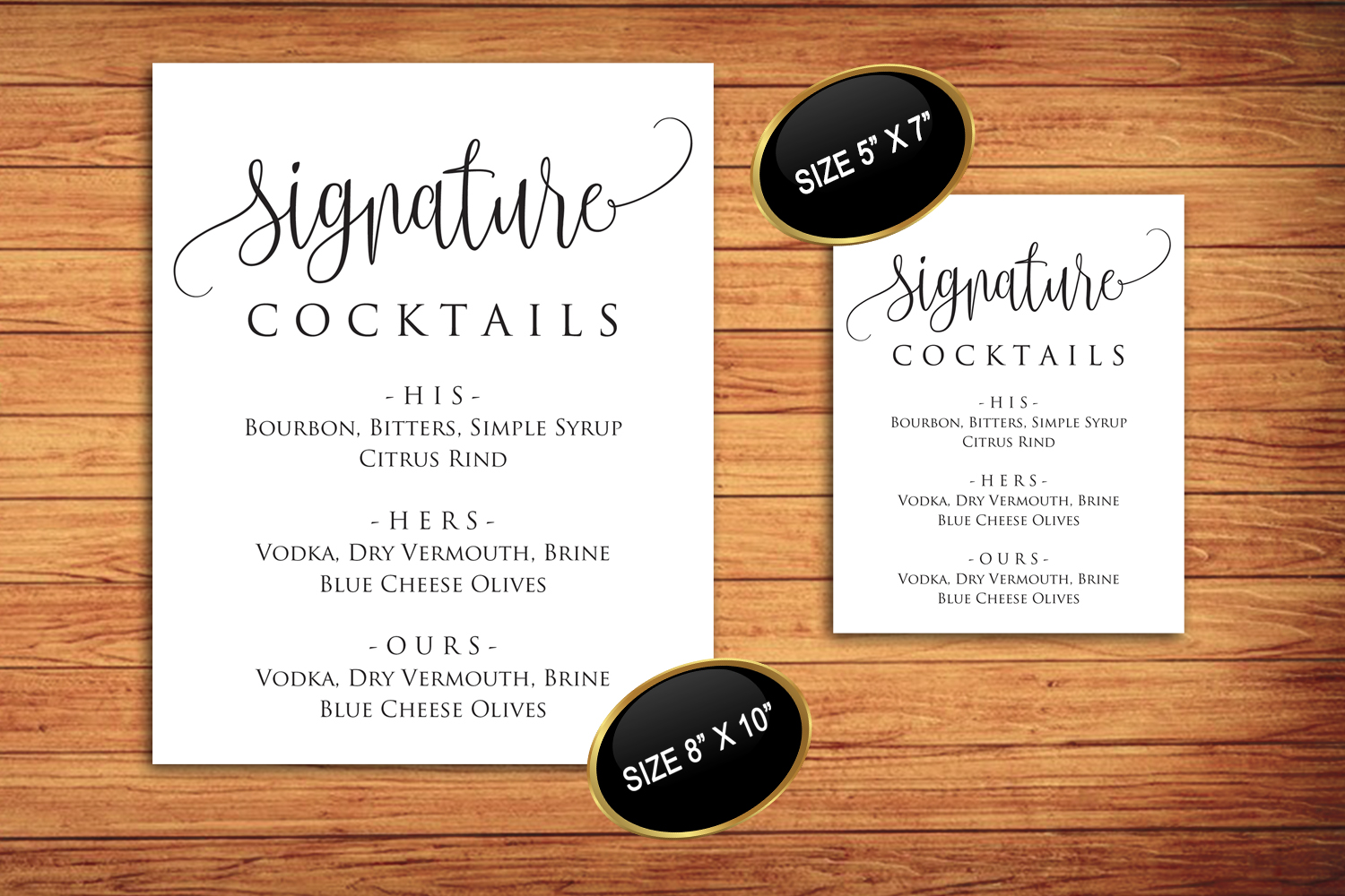 Signature Cocktails Sign Template, DAD_06 (130890) | Card Making ...