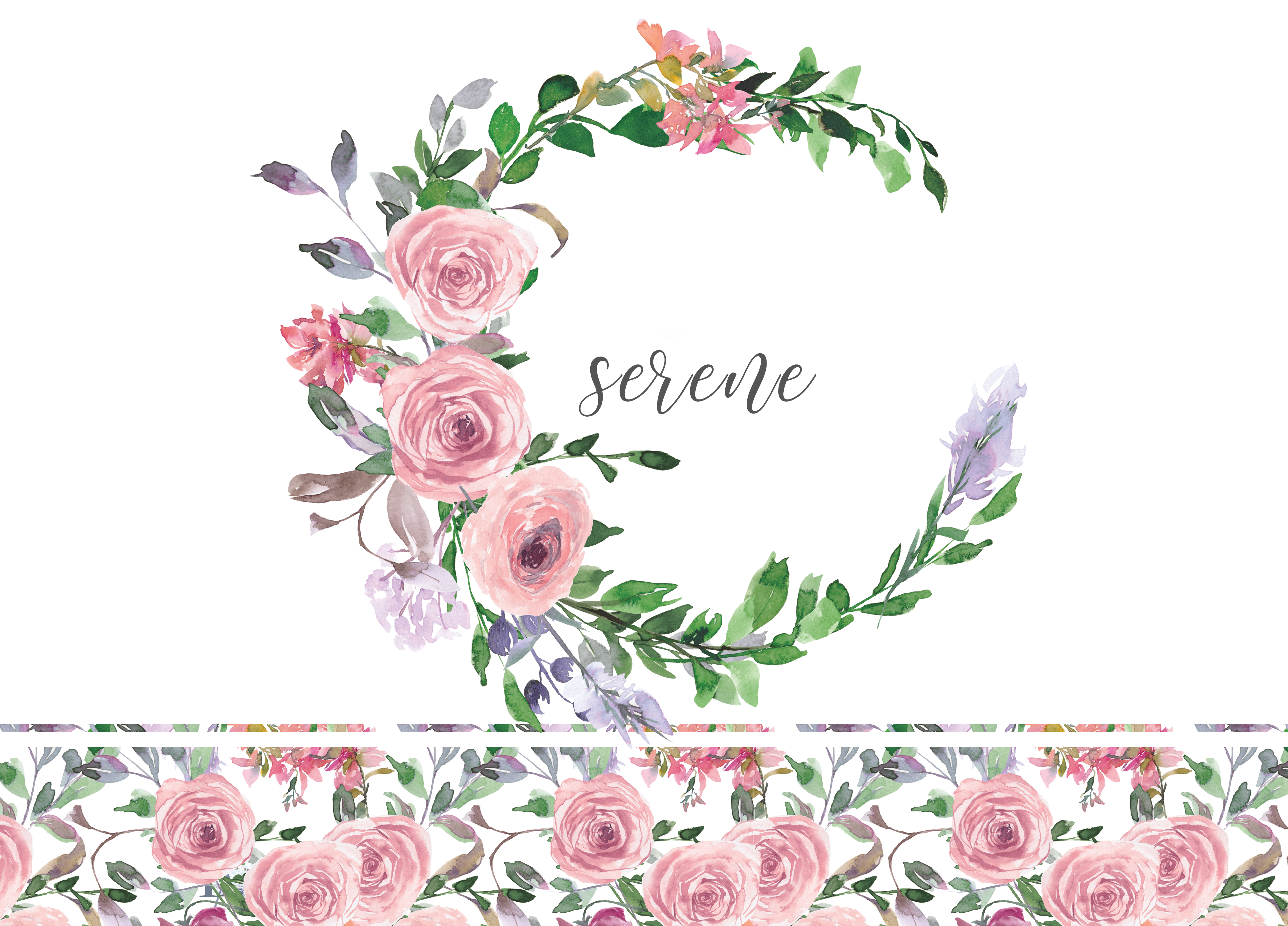 Watercolor Romantic Blush Rose Clipart Blush Floral Clipart (71878