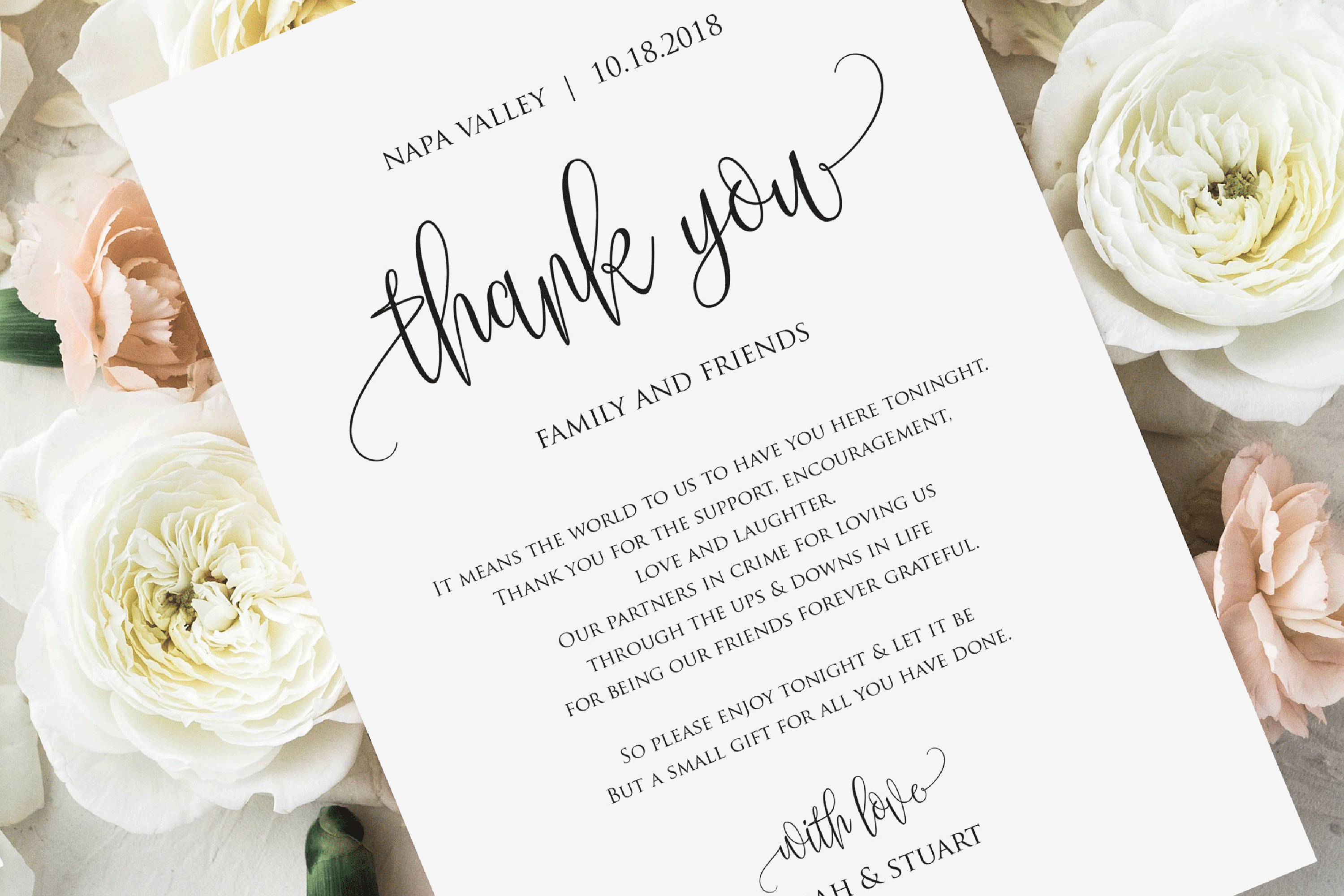 Wedding Thank You Note, Thank You Card, Thank You Letter (355771) | Card and Invites | Design