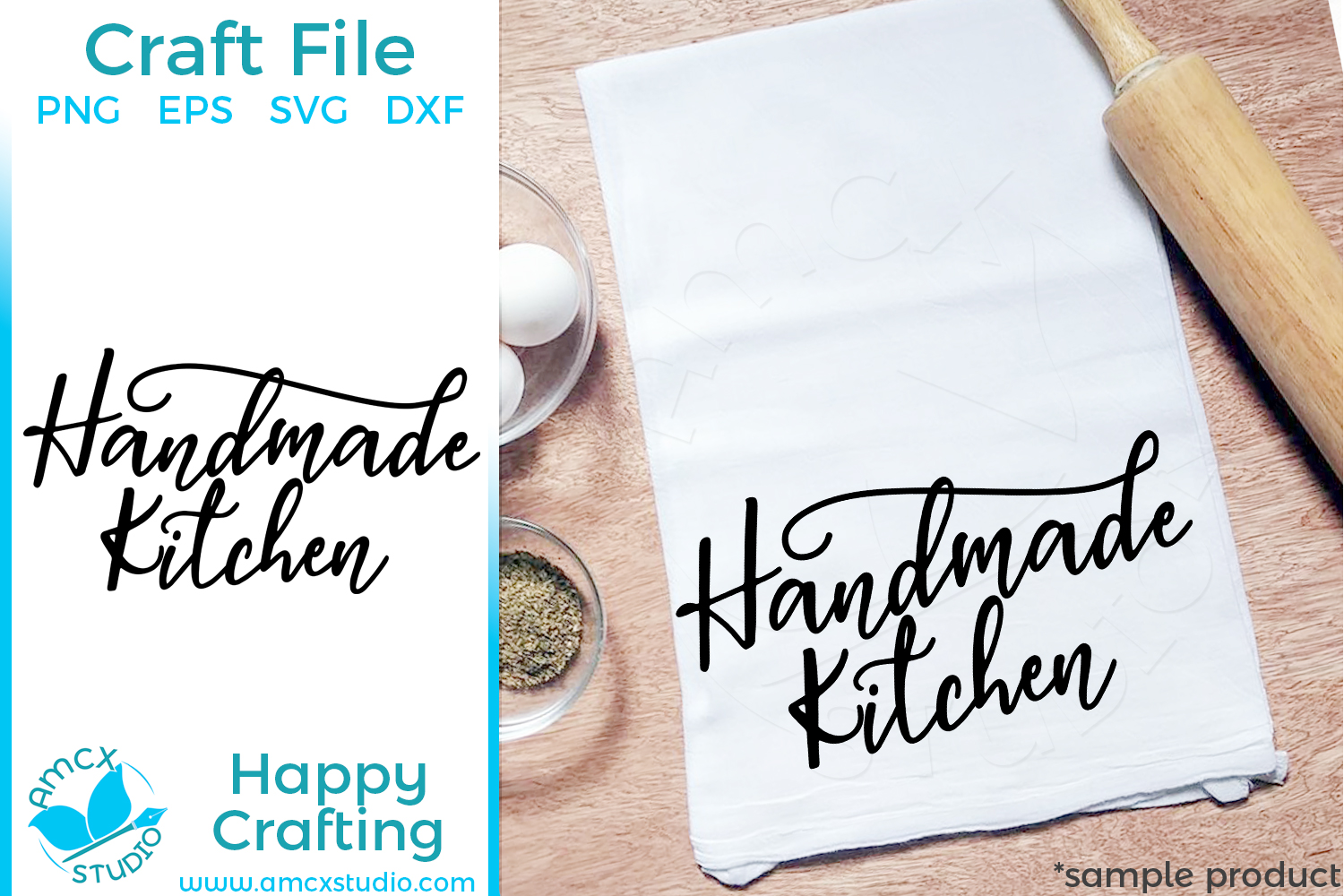 Handmade Kitchen Tea Towel SVG file
