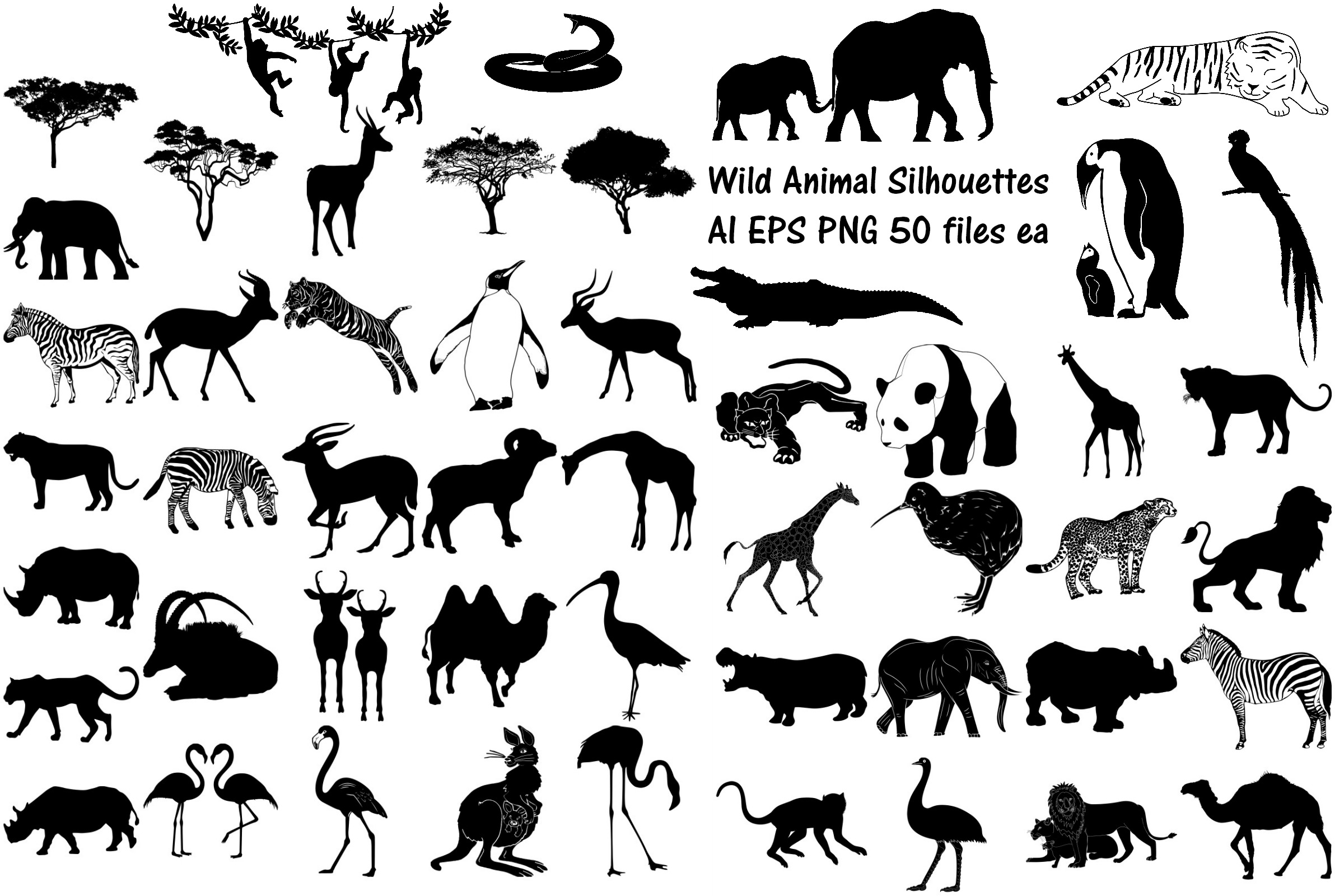 Animal Silhouettes Svg 1162 Svg Png Eps Dxf In Zip File Free Svg