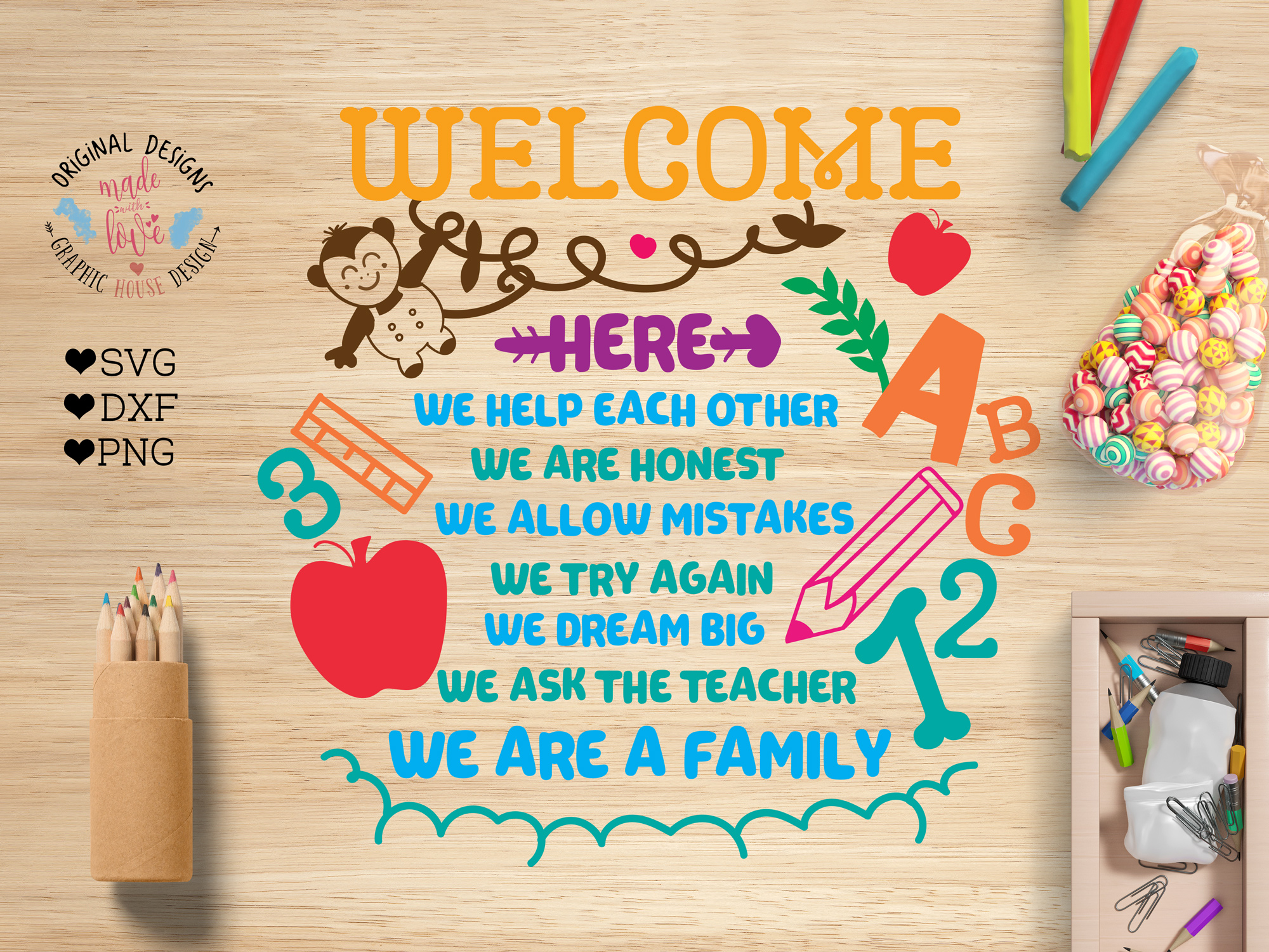 Classroom Rules For Kids Cut File SVG, DXF, PNG