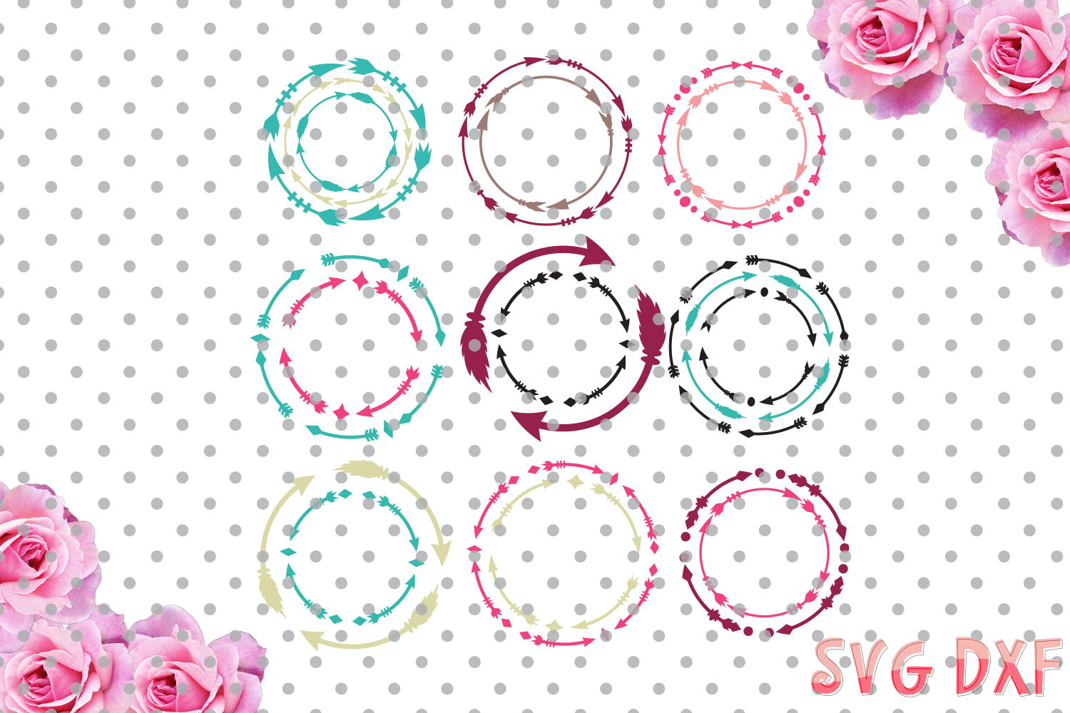 Download Arrow Monogram Frames, Svg cutting file, cool arrow Designs SVG, DXF, Cricut Design Space ...