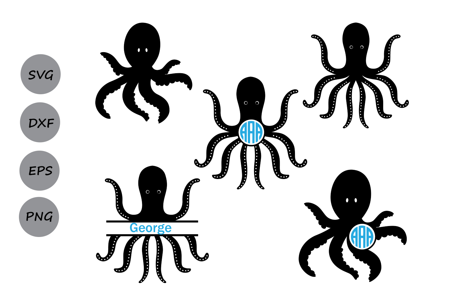 Download Octopus SVG, octopus monogram svg, Octopus DXF, octopus ...