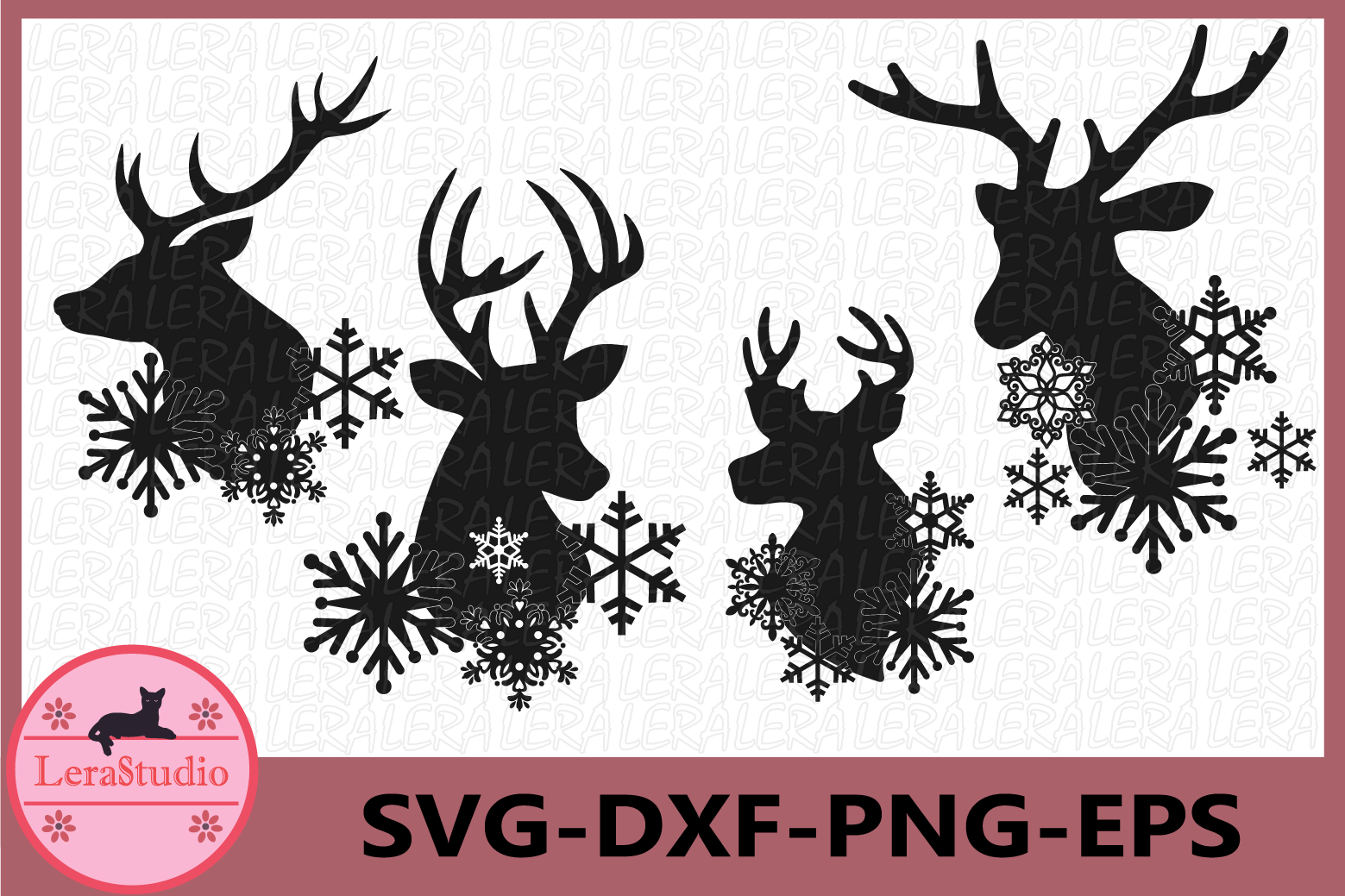 Download Deer Snowflake Svg, Deer Winter Svg, Deer Silhouettes SVG