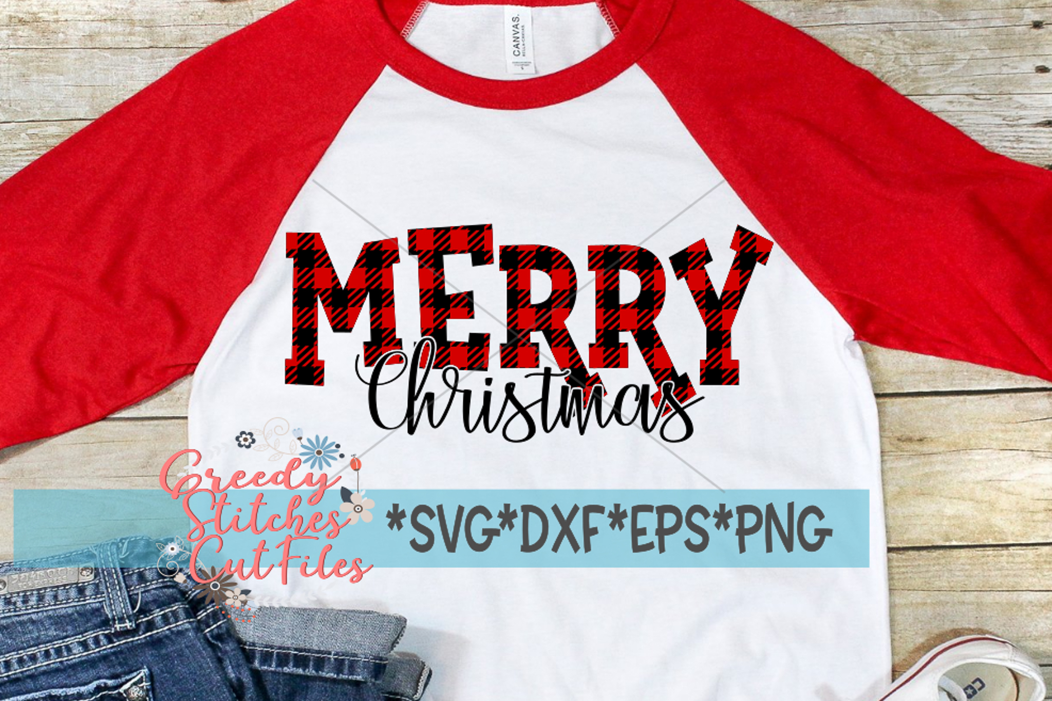 Christmas SVG | Merry Christmas Buffalo Plaid SvG DXF EPS PN