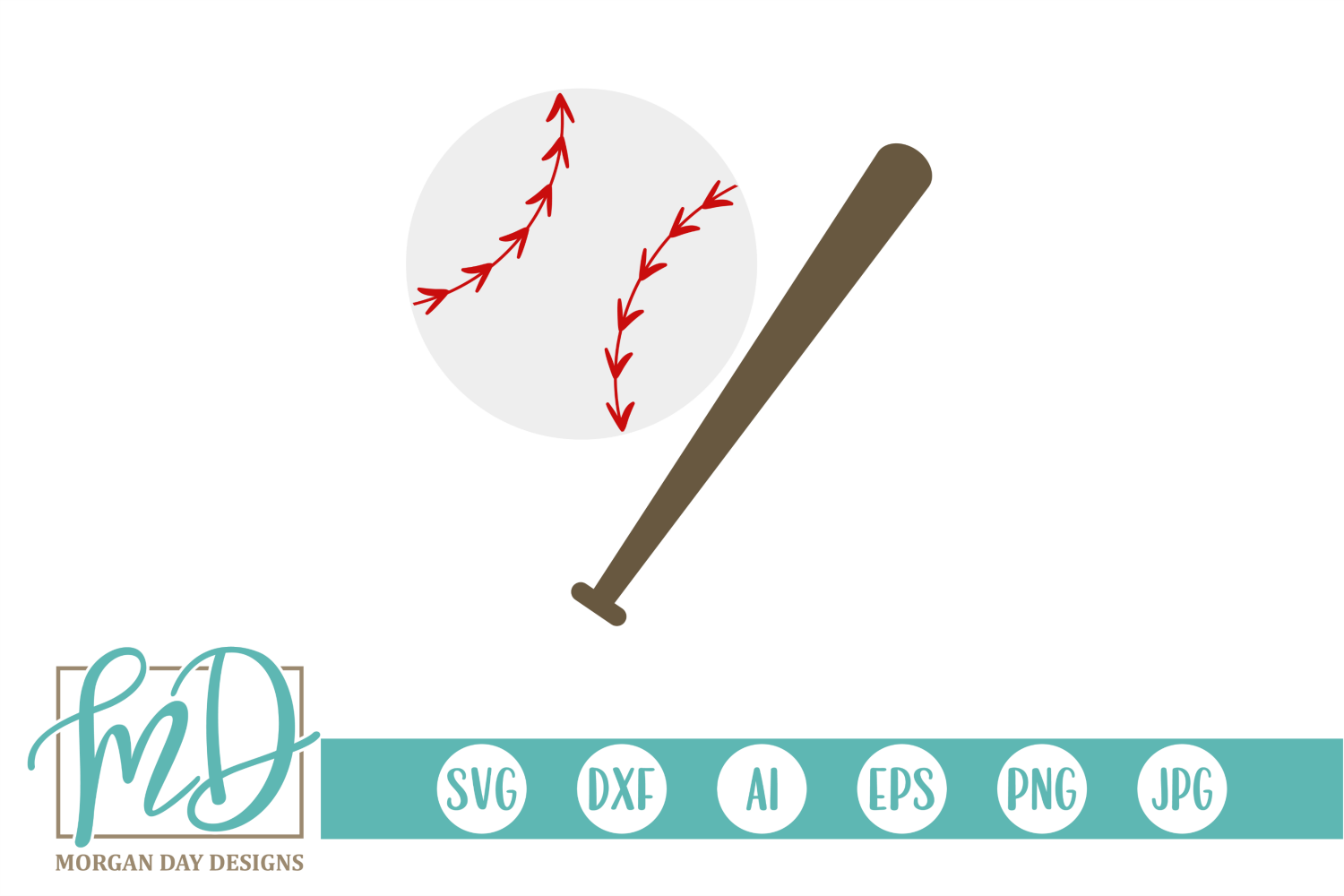 Baseball and Bat SVG, DXF, AI, EPS, PNG, JPEG