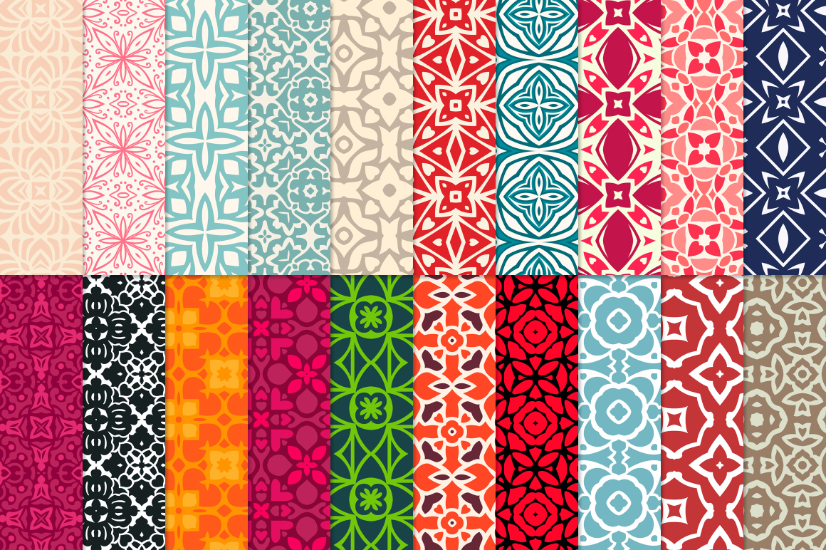 100 Decorative Seamless Vector Patterns (4540) Patterns Design Bundles
