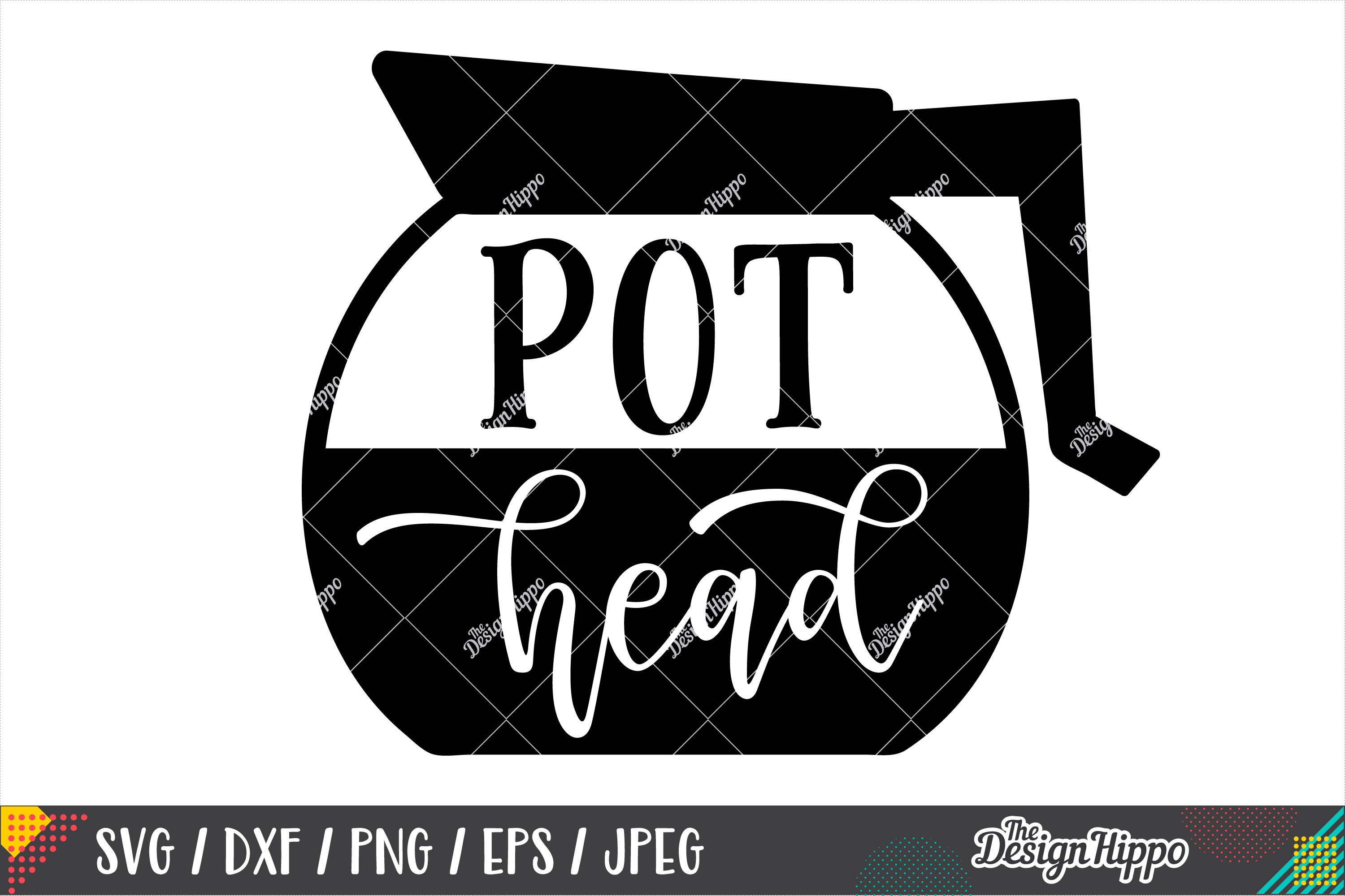Pot Head, Coffee SVG DXF PNG Cricut Cut Files (283373 ...